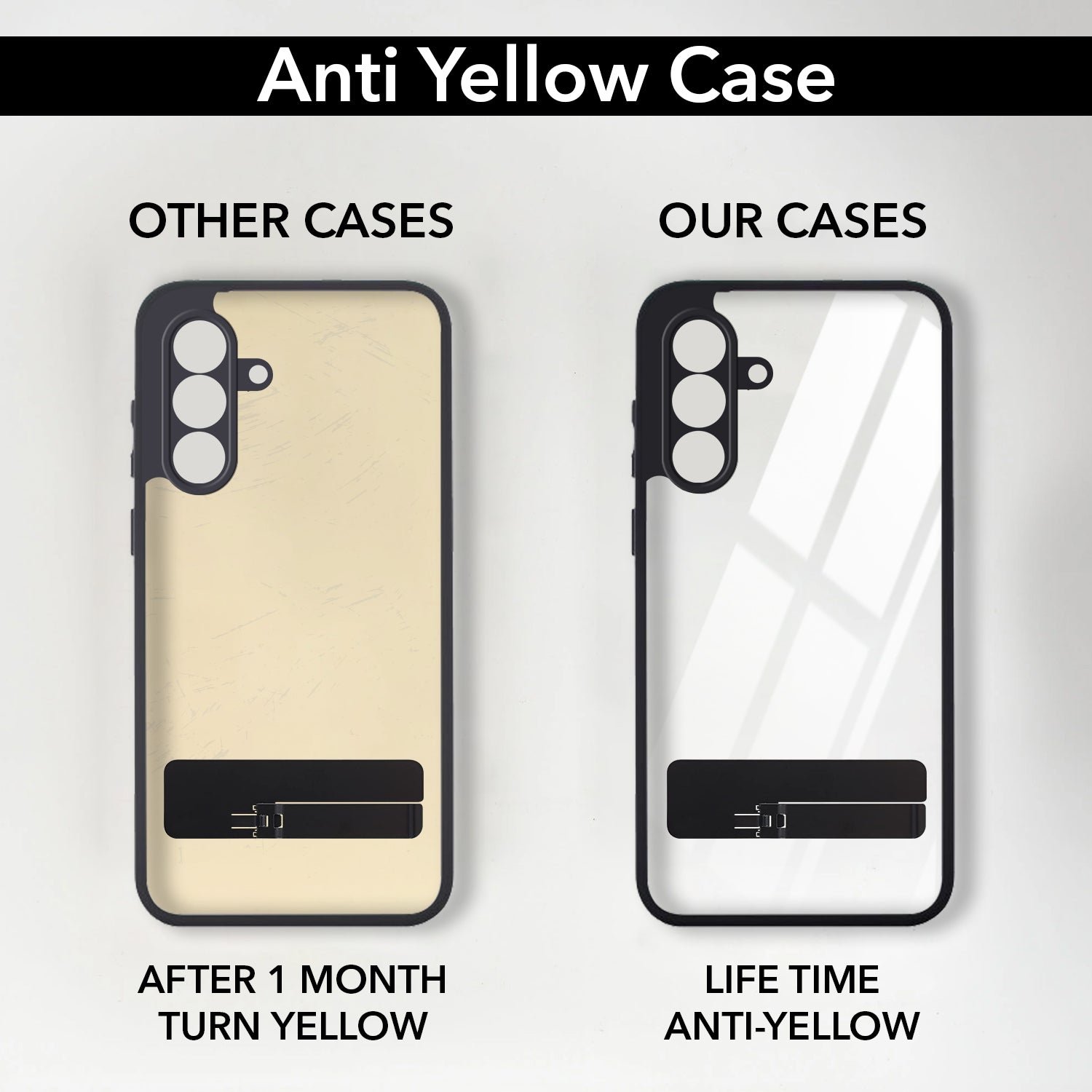For Samsung Galaxy A36 5G Back Cover Case (Built-in Stand | Lifetime Anti Yellow | Kickstand Shockproof | Camera Protection | MagSafe Compatible)