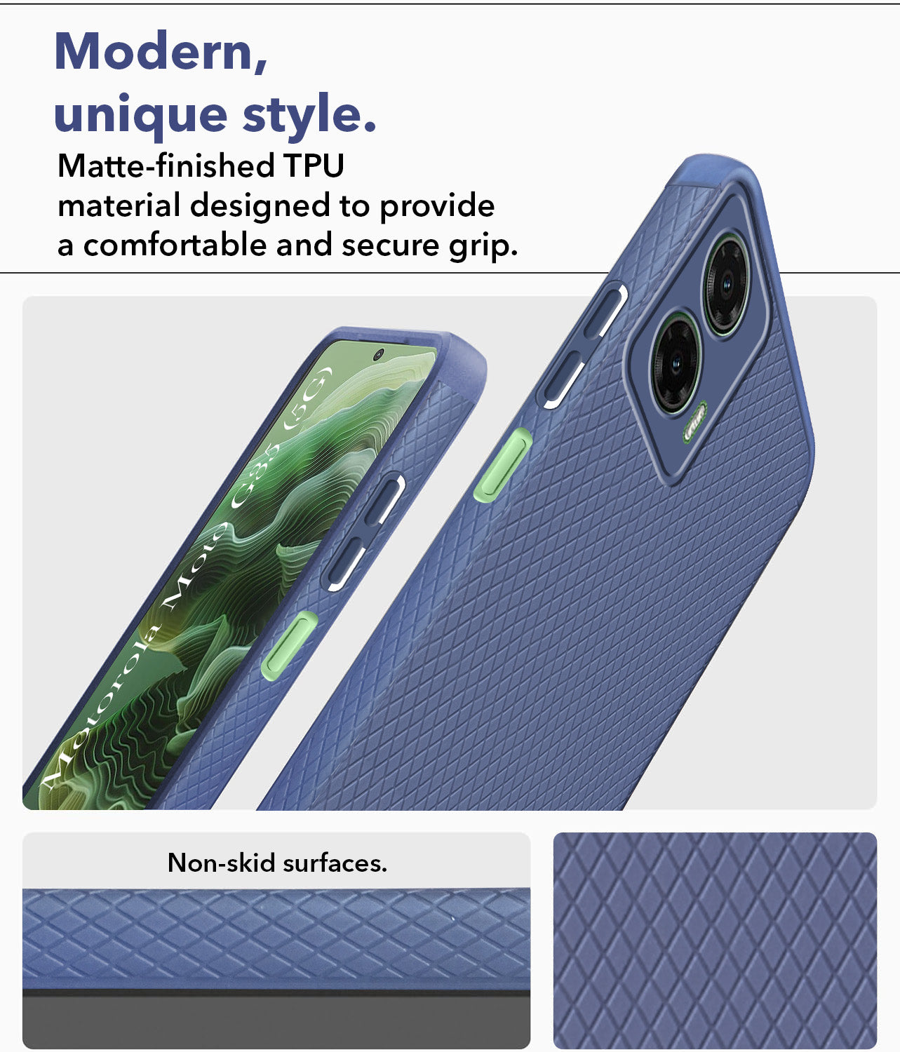 For Motorola Moto G35 5G Back Cover Case (Liquid Silicone | Side Grip | Camera Protection)