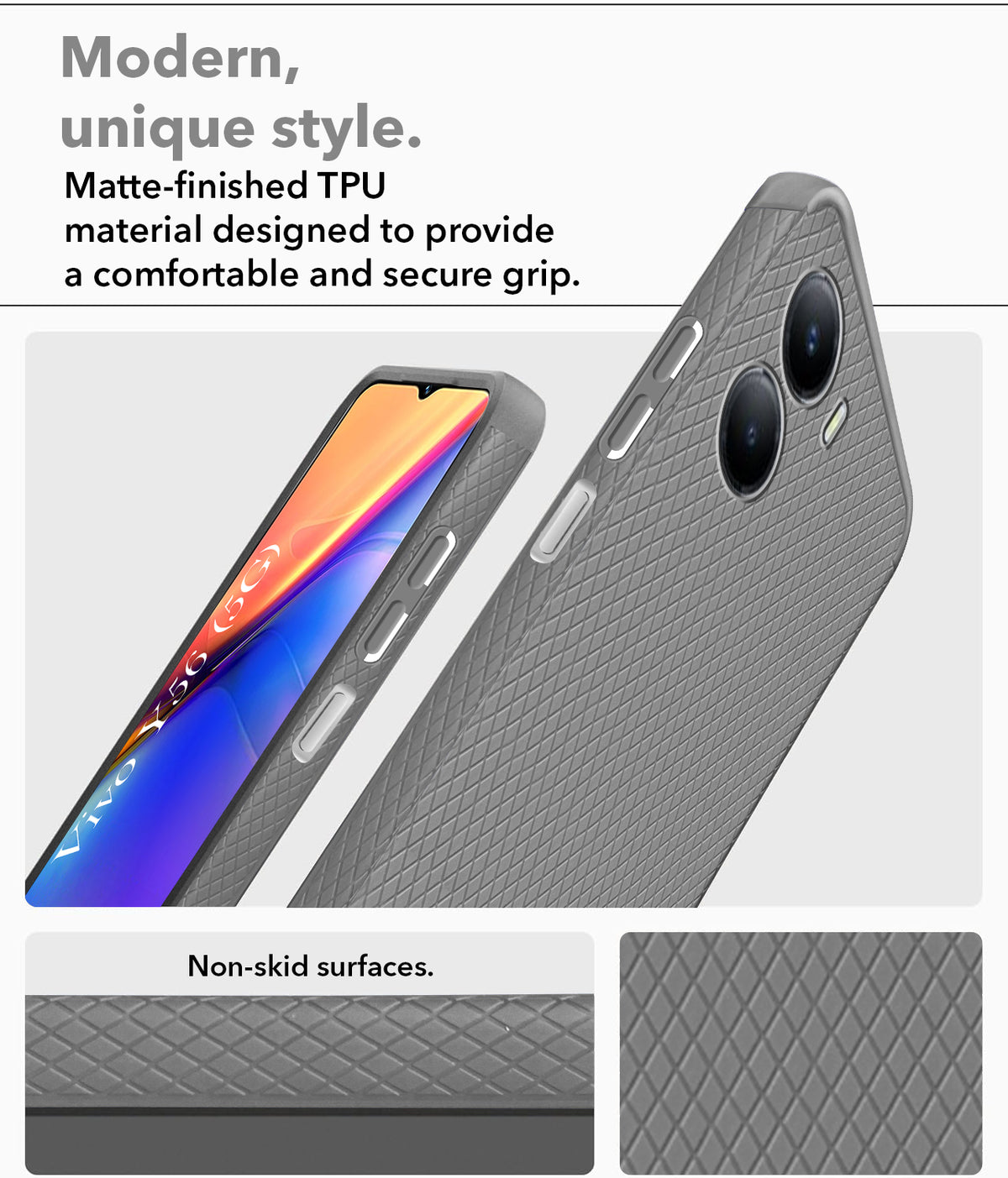 For Vivo Y56 5G Back Cover Case (Liquid Silicone | Side Grip | Camera Protection)For Vivo Y56 5G (Liquid Silicone | Side Grip | Camera Protection)