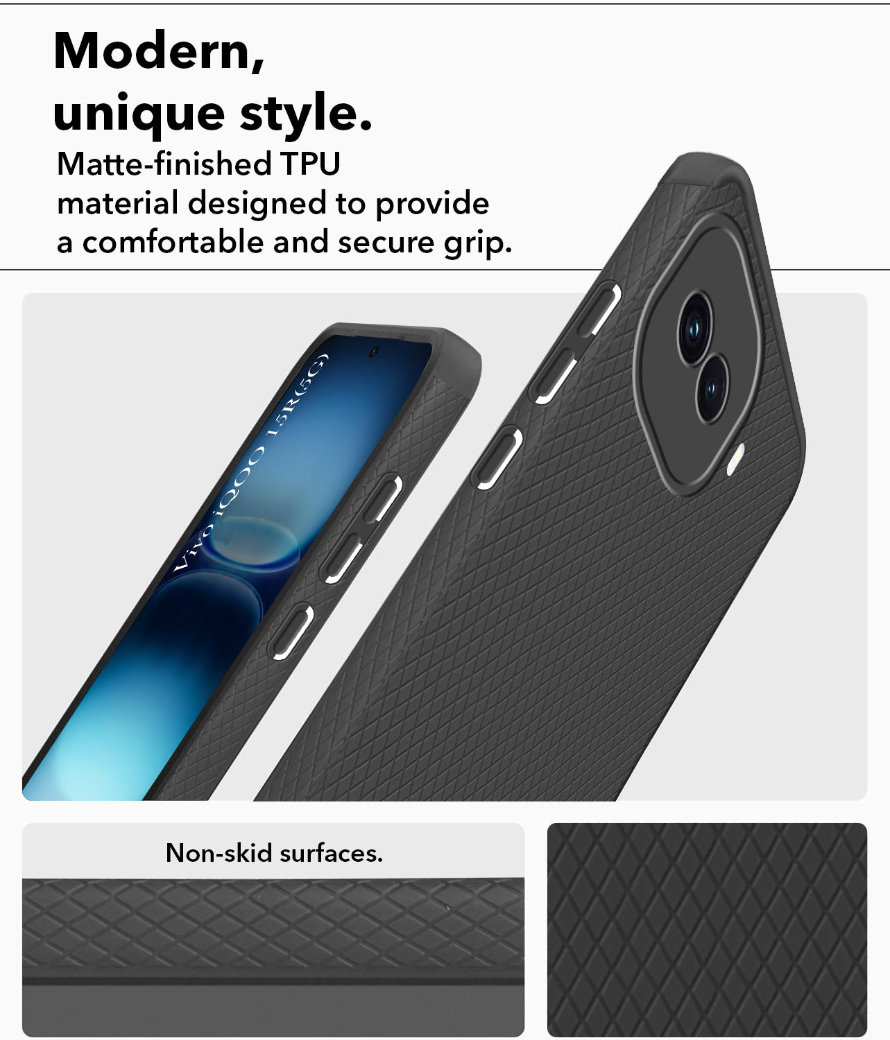 For Vivo iQOO 15R 5G Back Cover Case Liquid Silicone (Camera Protection | Side Grip Texture | Soft and Flexible)