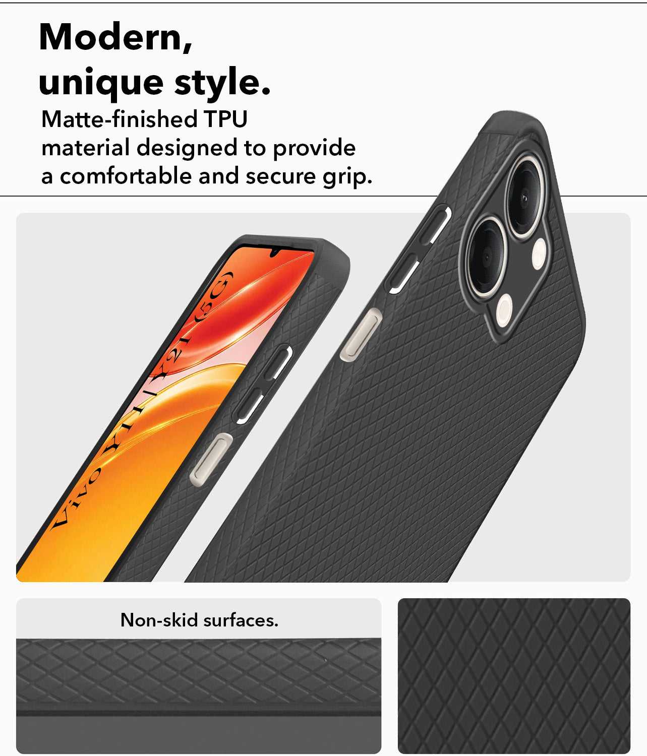 For Vivo Y11 | Vivo Y21 5G Back Cover Case Liquid Silicone (Camera Protection | Side Grip Texture | Soft and Flexible)