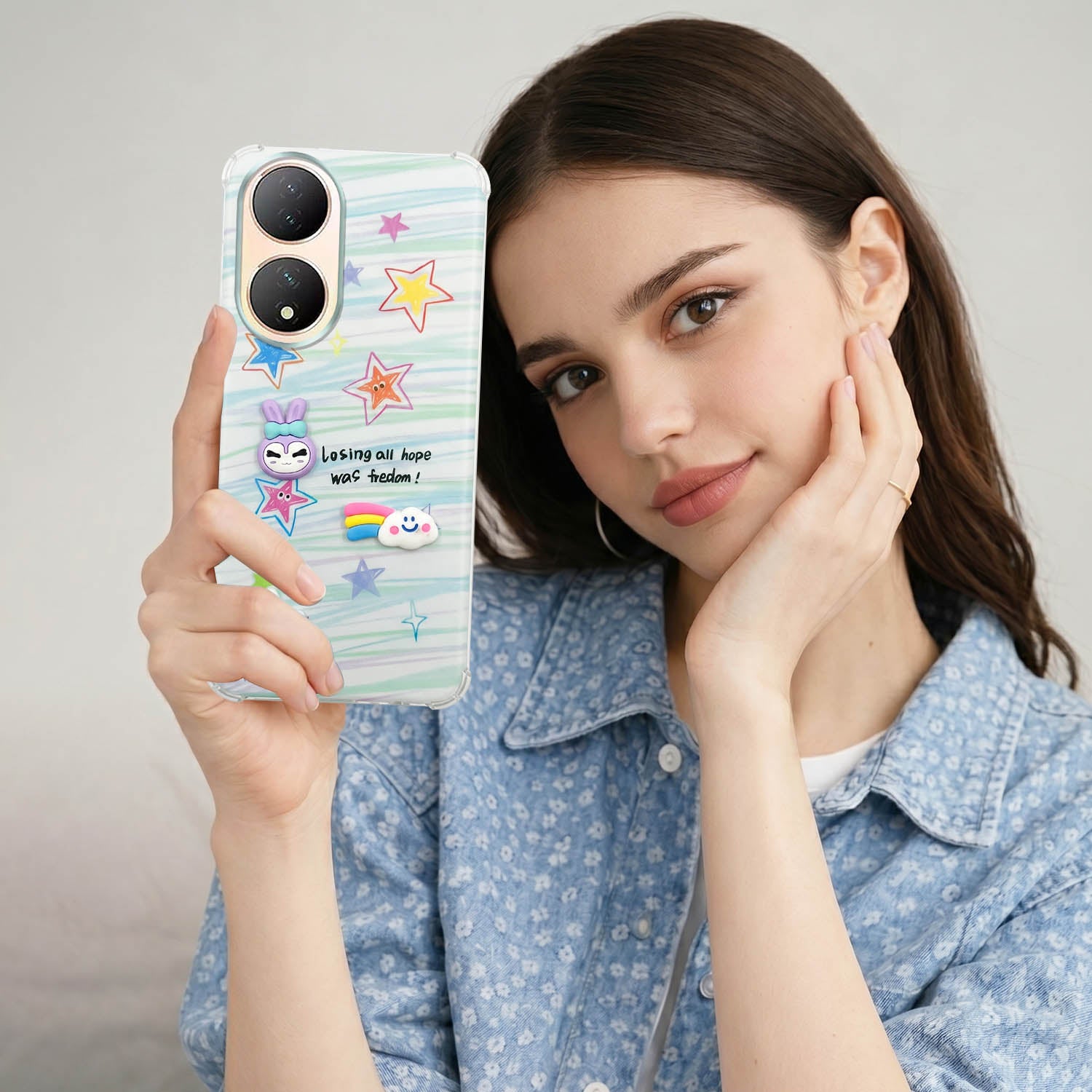 For Vivo Y100 Back Cover Case (3D Cute Cartoons | Hard Back Side Soft | Matte Premium Finish | HD Printing)