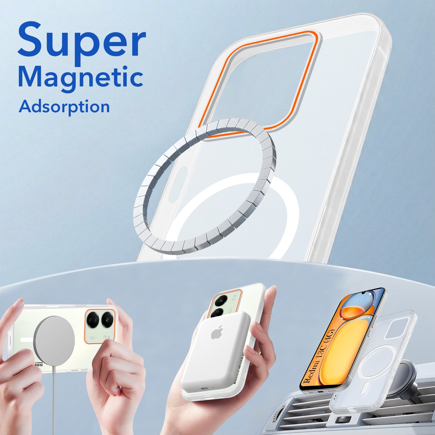 For Xiaomi Redmi 13C 4G Back Cover Case (Soft Touch | Camera Bump Protection | MagSafe Compatible | Matte Finish)