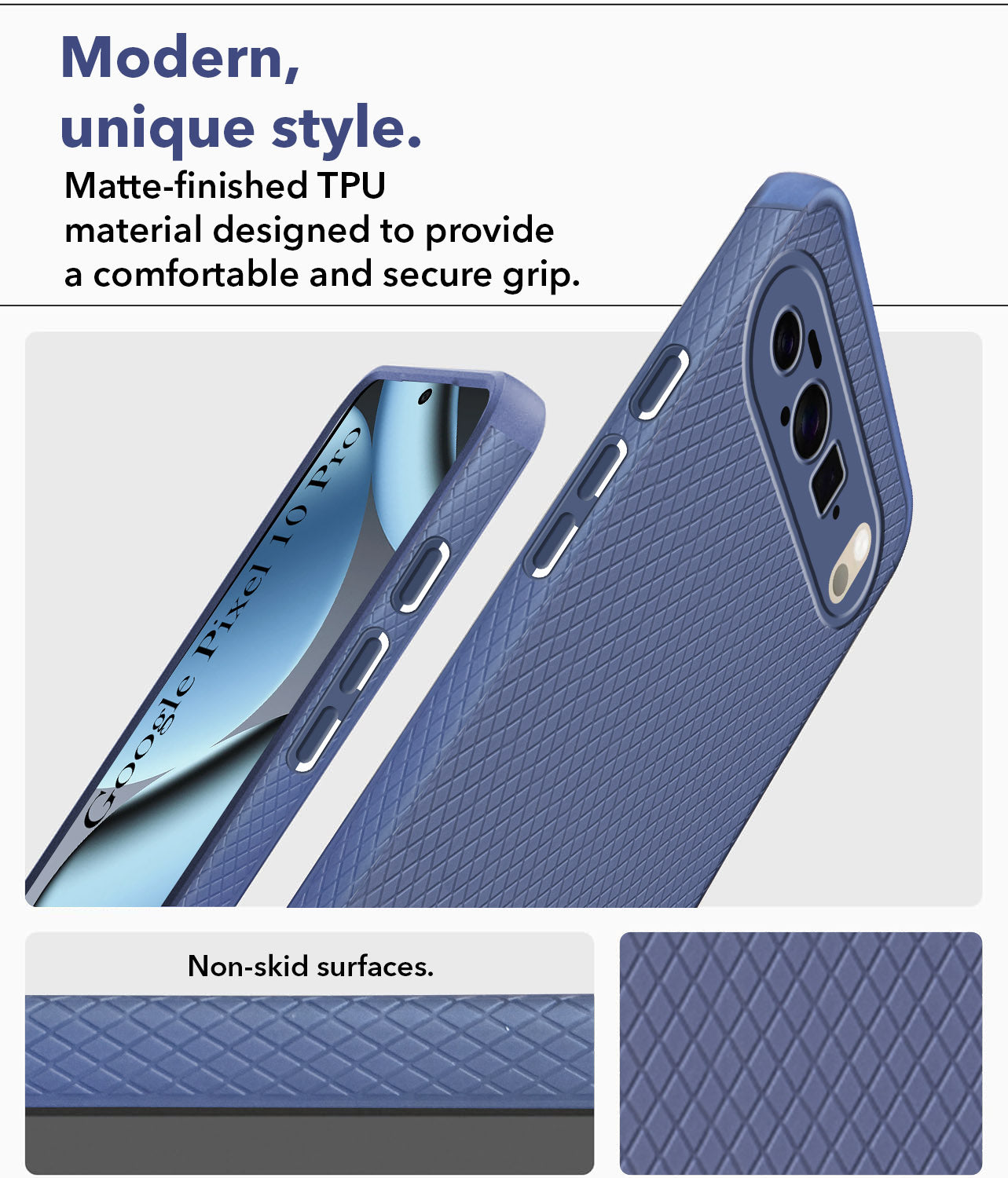 For Google Pixel 10 Pro Back Cover Case (Liquid Silicone | Side Grip | Camera Protection)