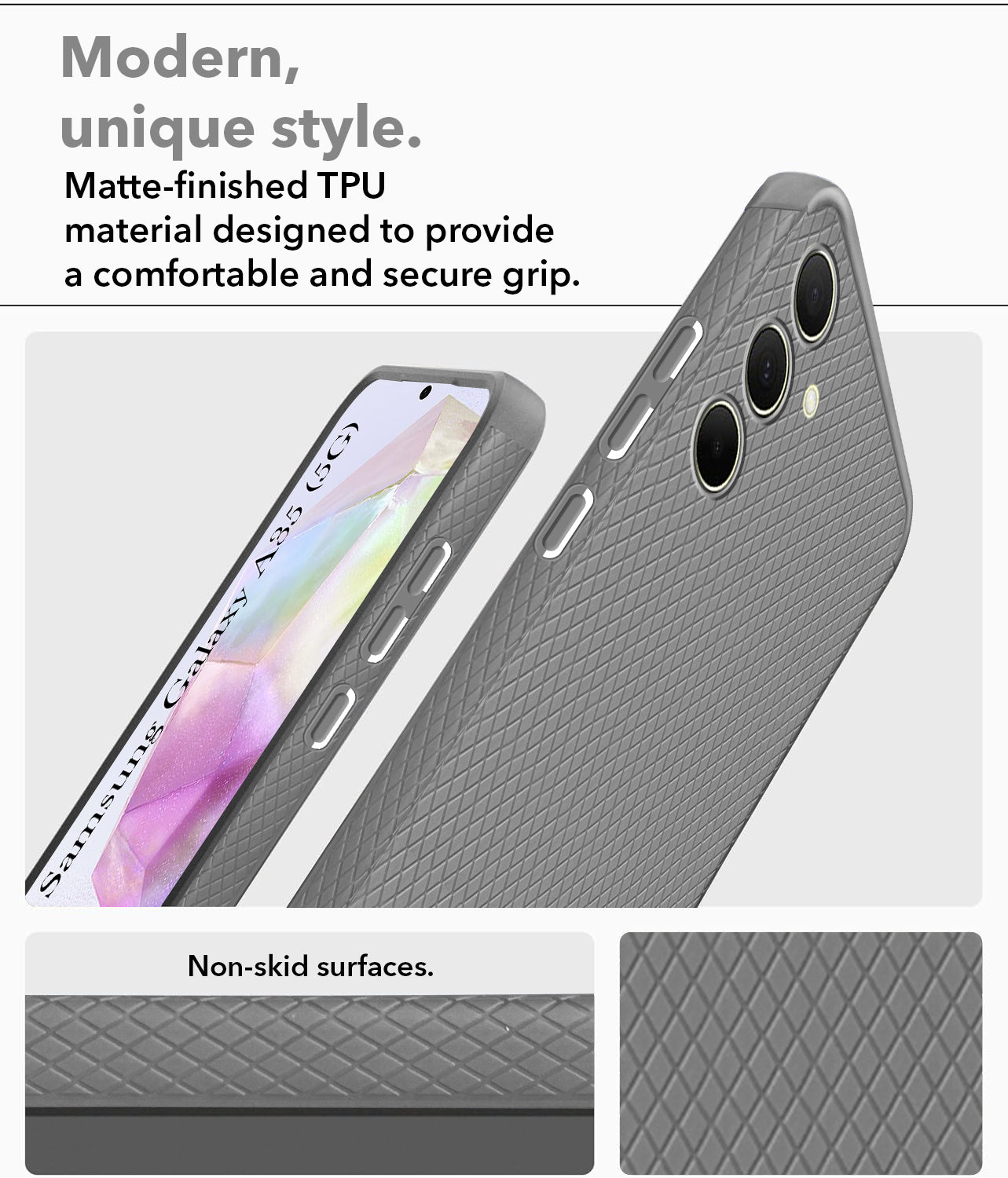 For Samsung Galaxy A35 5G Back Cover Case (Liquid Silicone | Side Grip | Camera Protection)
