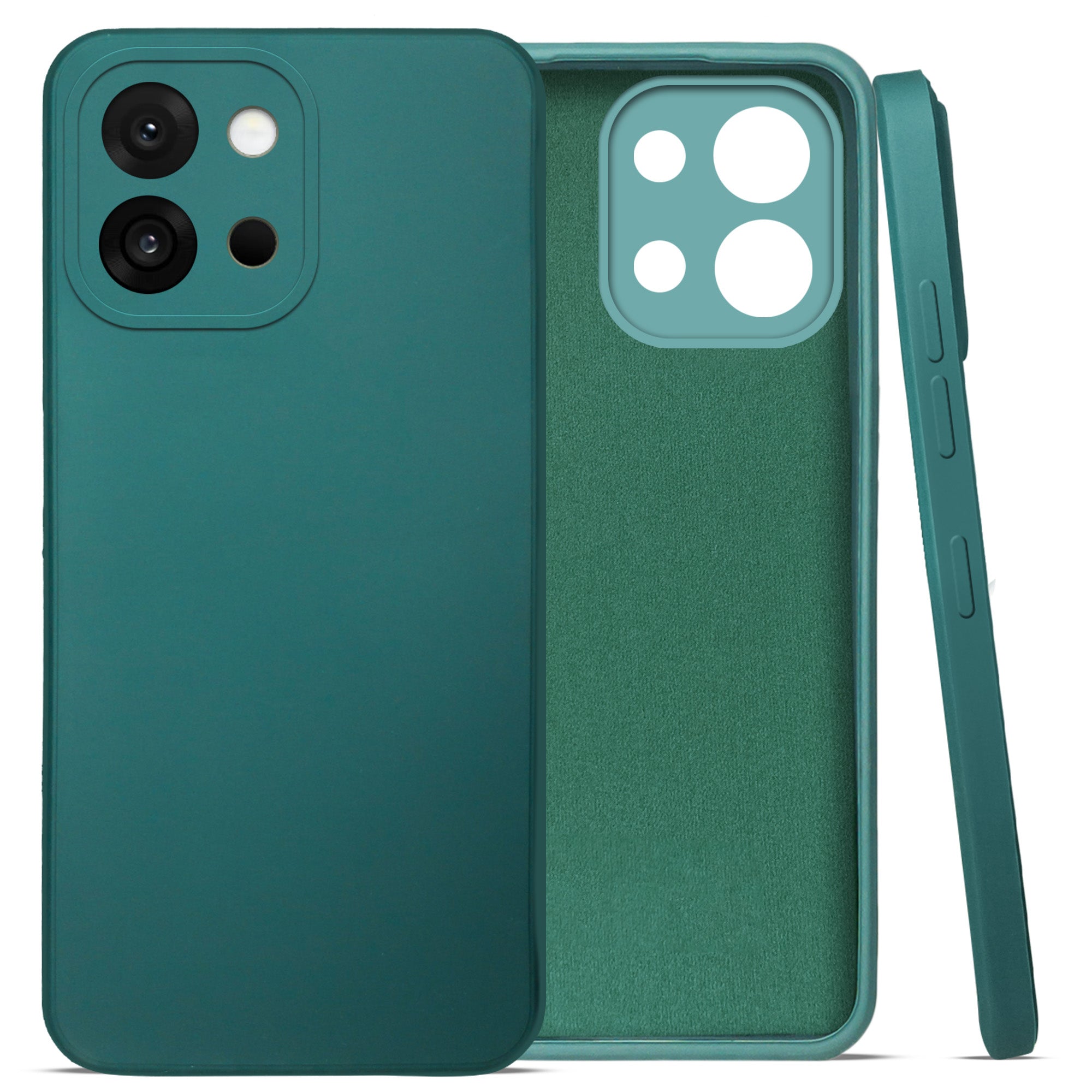 For OnePlus 13S Back Cover Case (Matte Finish Silicone with Inside Fiber cloth)