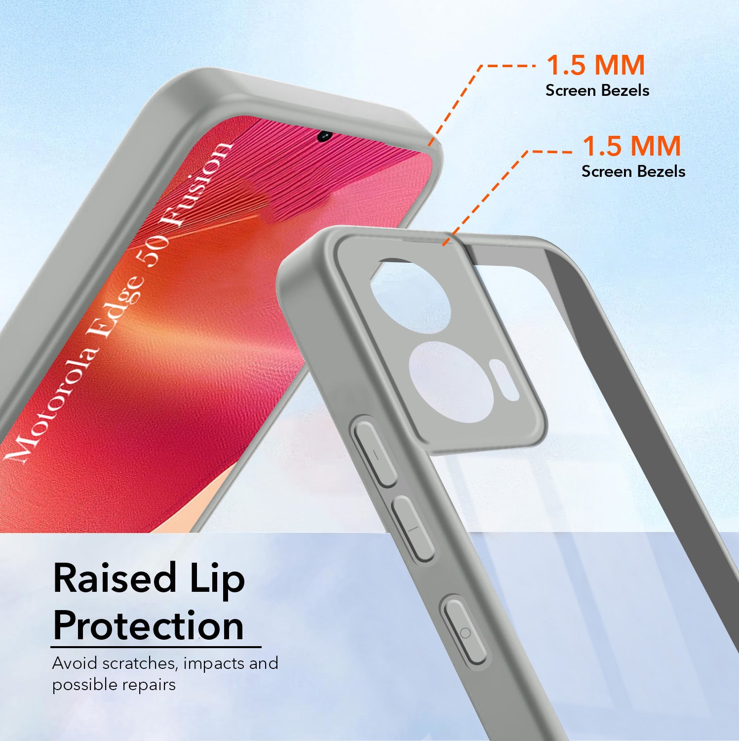 For Motorola Moto Edge 50 Fusion Back Cover Case (Lifetime Anti Yellow | Anti Scratch | Crystal Clear Shockproof)