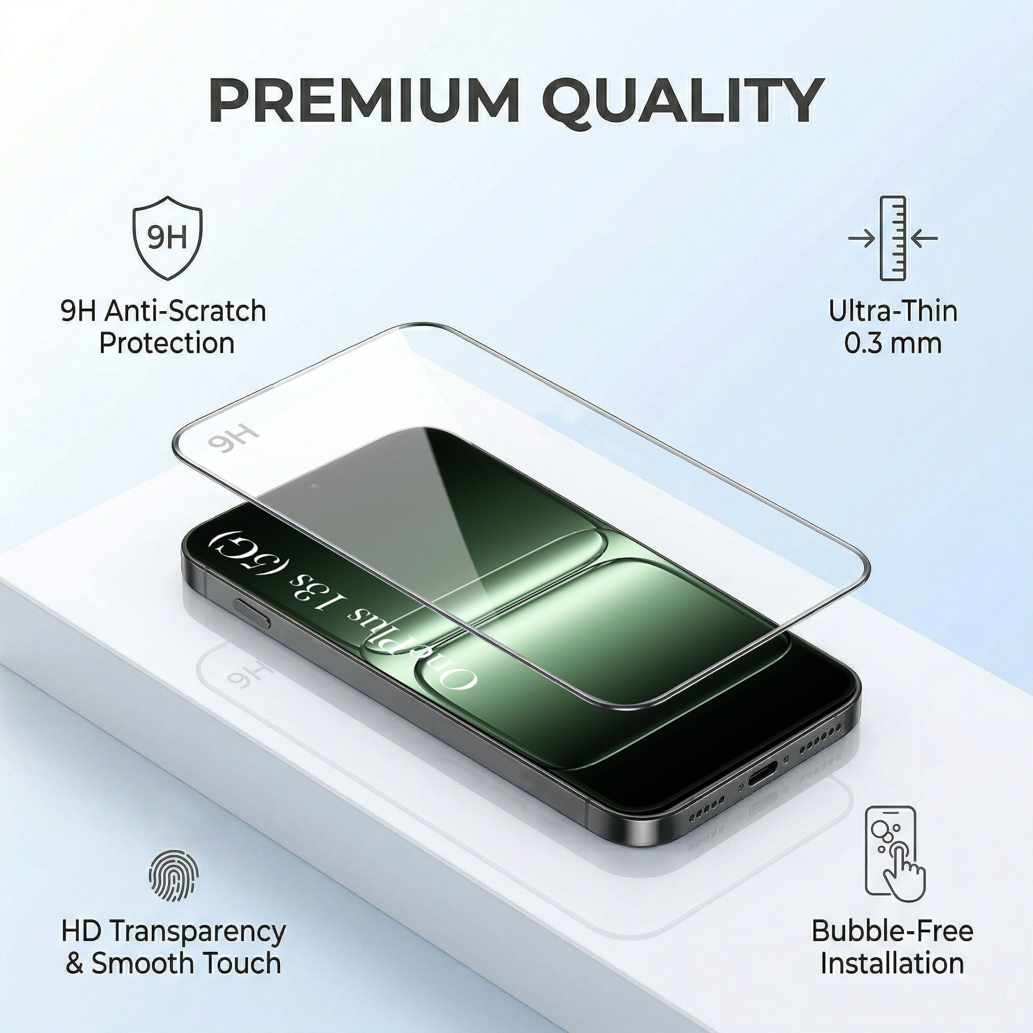 For OnePlus 13S Combo with Back Cover and 9H Tempered Glass (Textured Grip Design | Micro-Fiber Cloth Inside | Oleophobic Coating Screen Glass)
