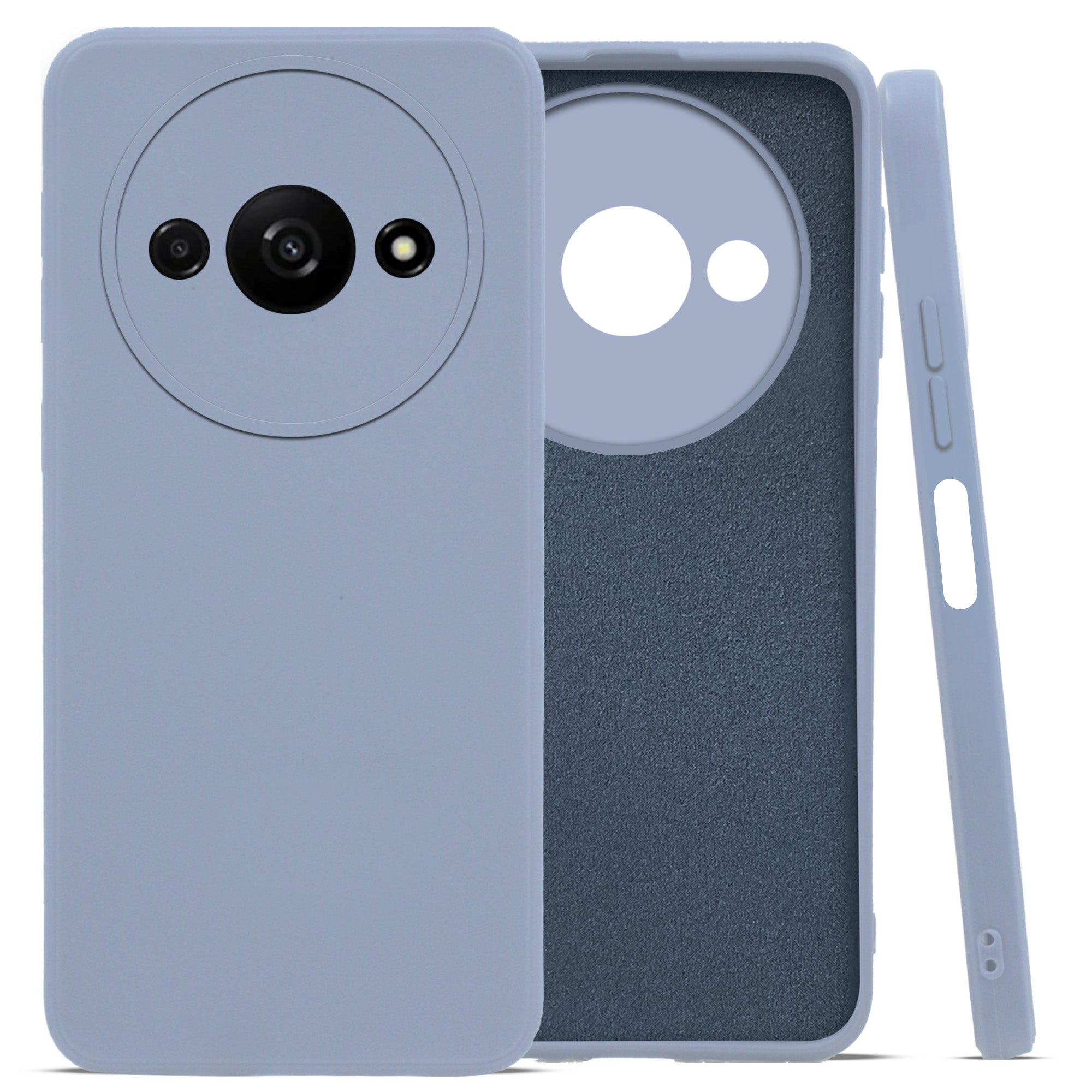 For Xiaomi Redmi A3 Back Cover Case (Matte Finish Silicone with Inside Fiber Cloth)