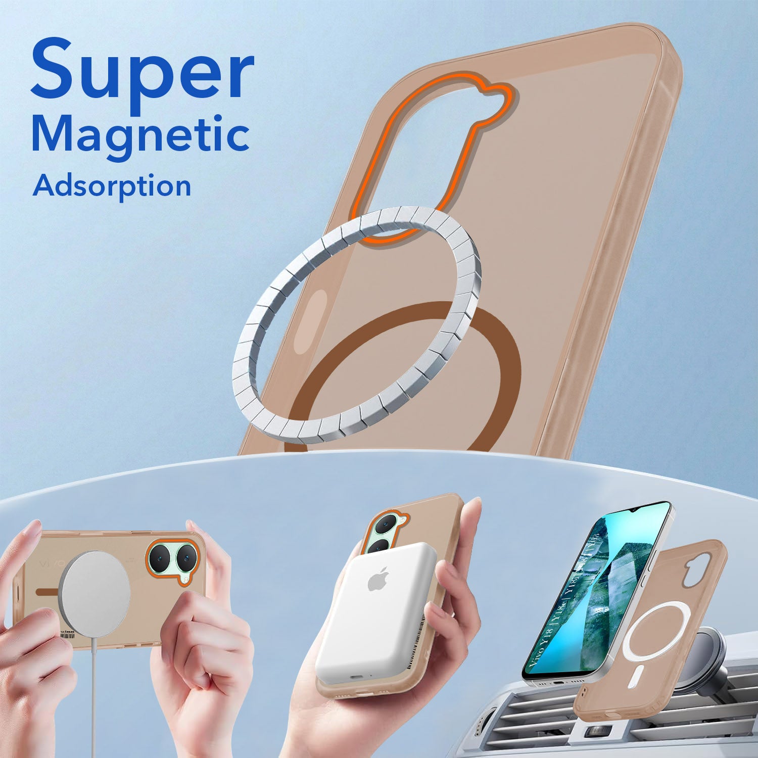 For Vivo Y18 | Y18e | Y03 | Y18i | Y18t Back Cover Case (Soft Touch | Camera Bump Protection | MagSafe Compatible | Matte Finish)