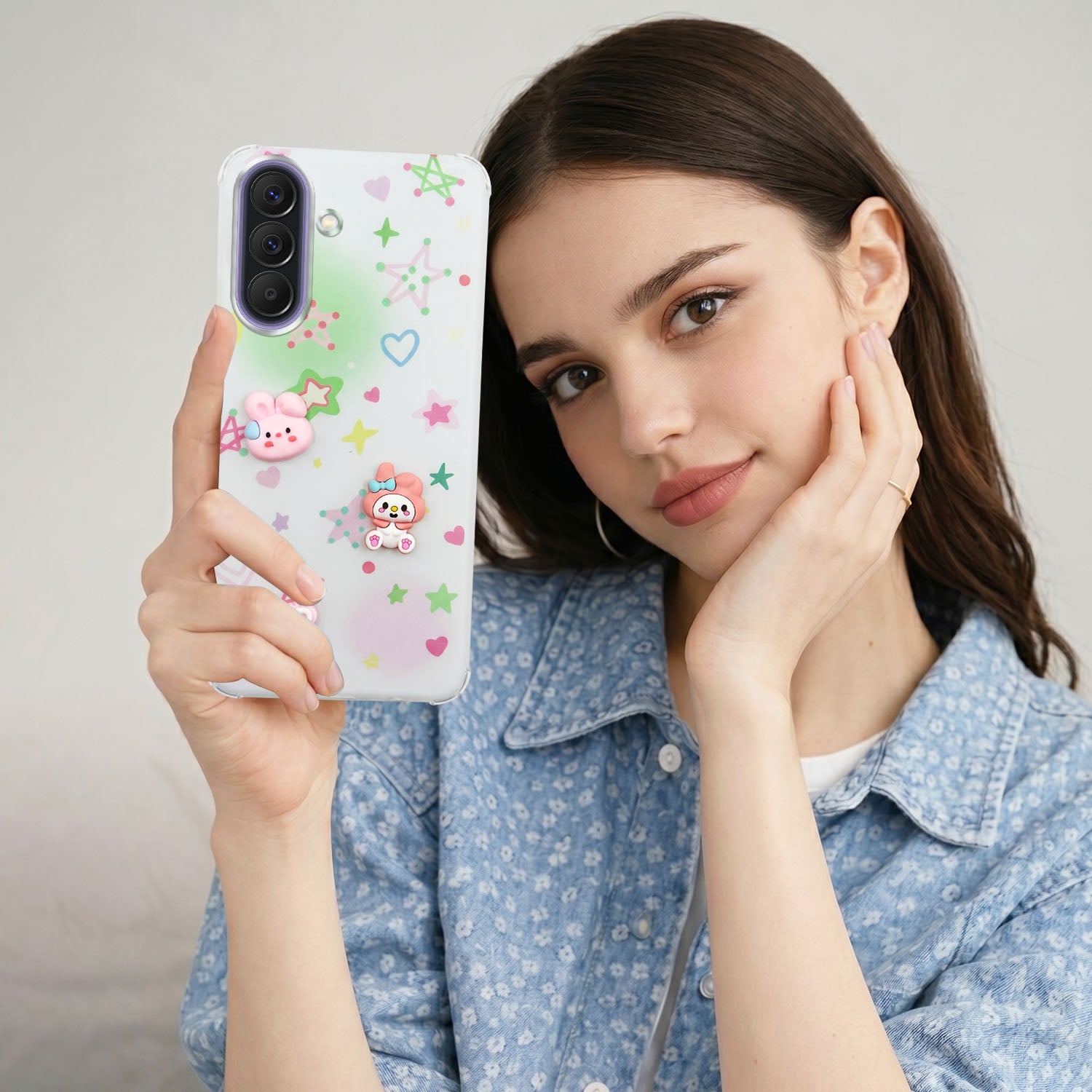For Samsung Galaxy A57 5G Back Cover Case (3D Cute Cartoons | Hard Back Side Soft | Matte Premium Finish | HD Printing)