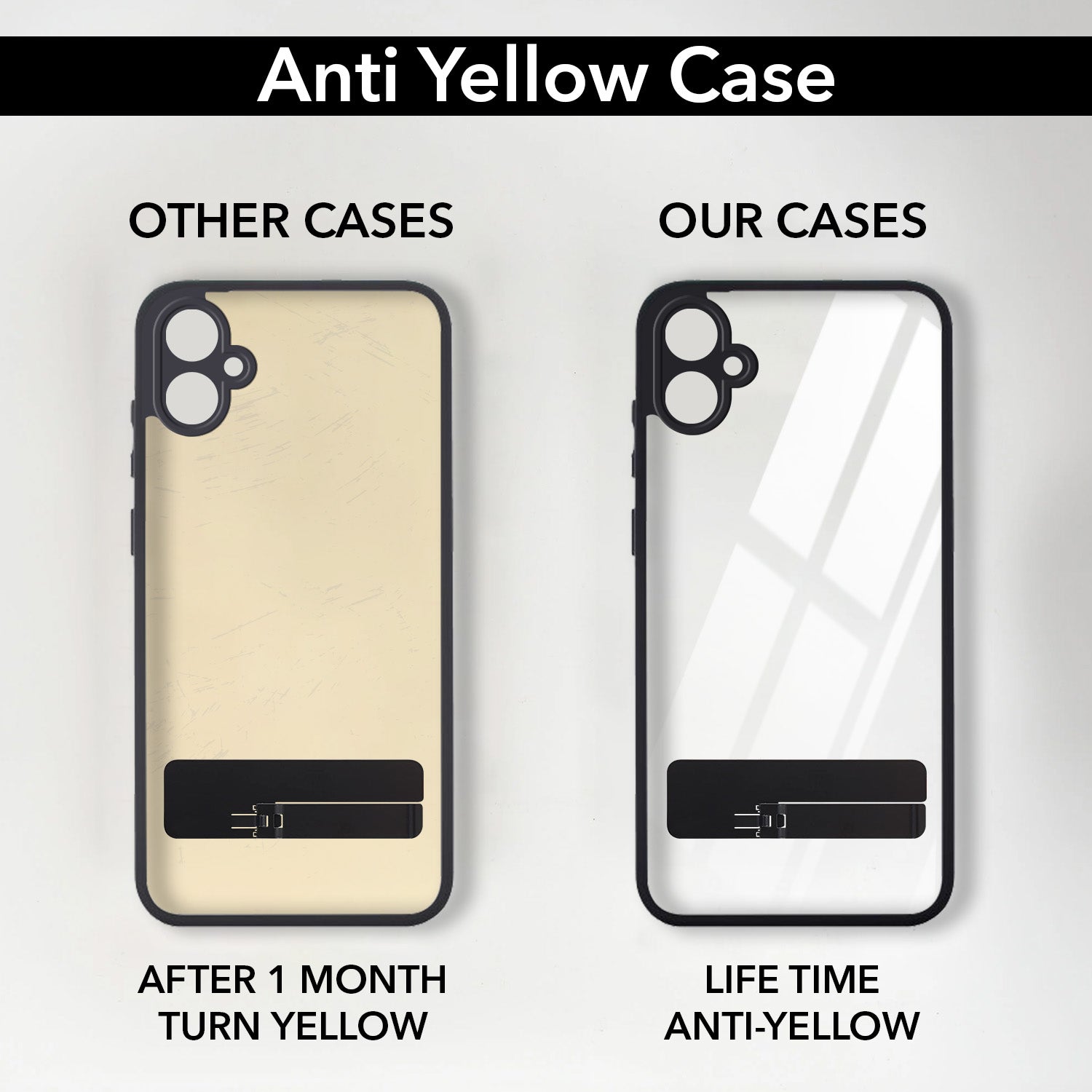 For Samsung Galaxy F05 | M05 Back Cover Case (Built-in Stand | Lifetime Anti Yellow | Kickstand Shockproof | Camera Protection | MagSafe Compatible)