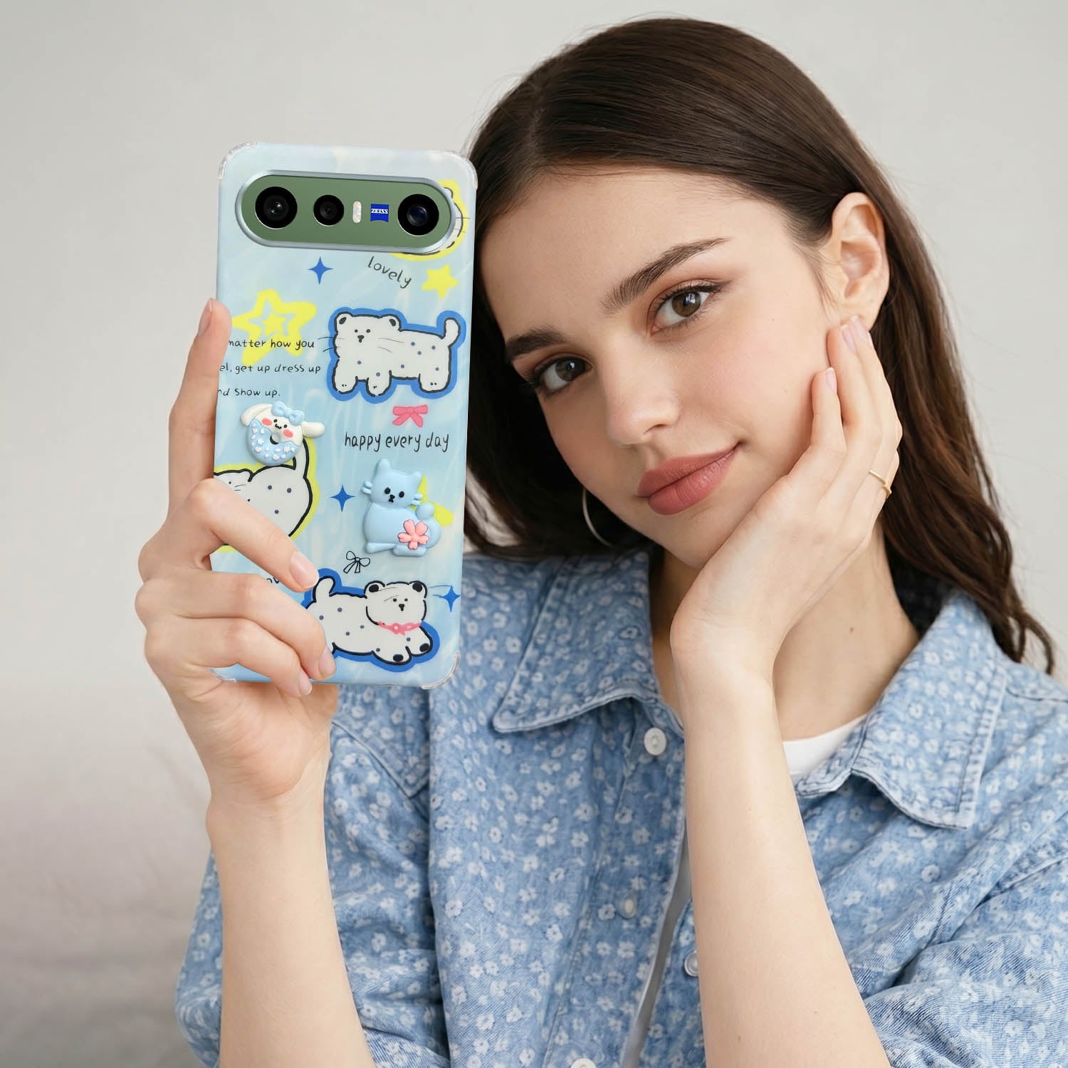 For Vivo X300 FE Back Cover Case (3D Cute Cartoons | Hard Back Side Soft | Matte Premium Finish | HD Printing)