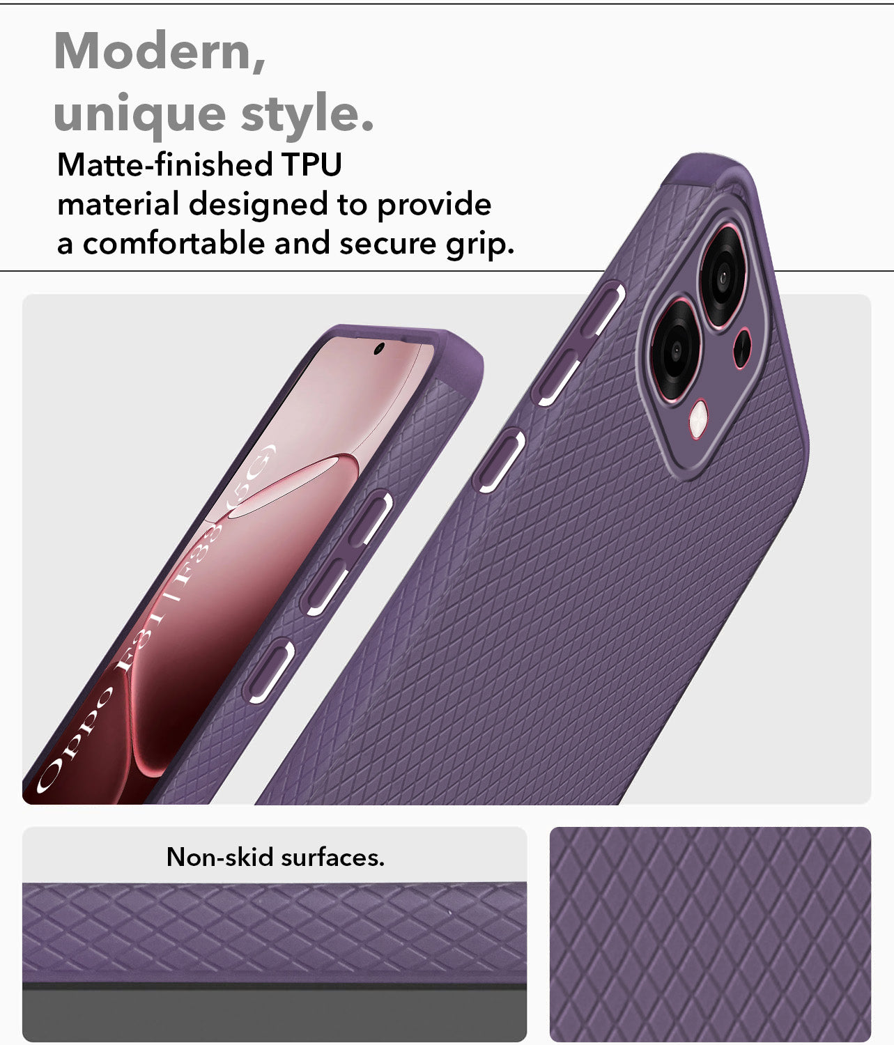 For Oppo F31 5G | Oppo F33 5G Back Cover Case Liquid Silicone (Camera Protection | Side Grip Texture | Soft and Flexible)