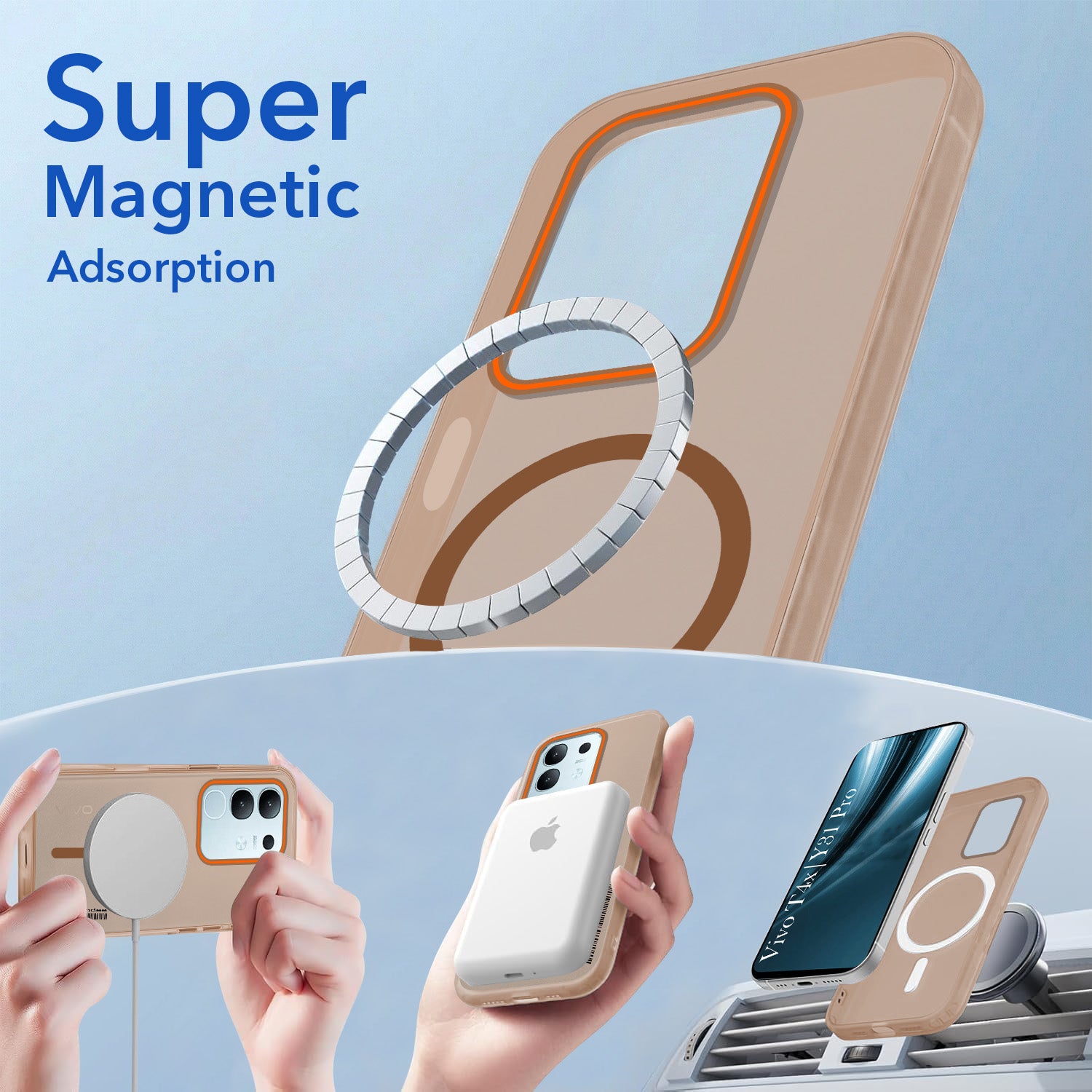 For Vivo T4x | Vivo Y31 Pro Back Cover Case (Soft Touch | Camera Bump Protection | MagSafe Compatible | Matte Finish)
