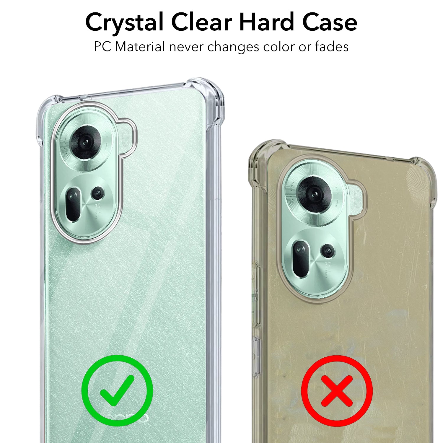 For Oppo Reno11 5G Back Cover Shockproof Crystal-Clear (Drop & Camera Protection | Hard Polycarbonate)