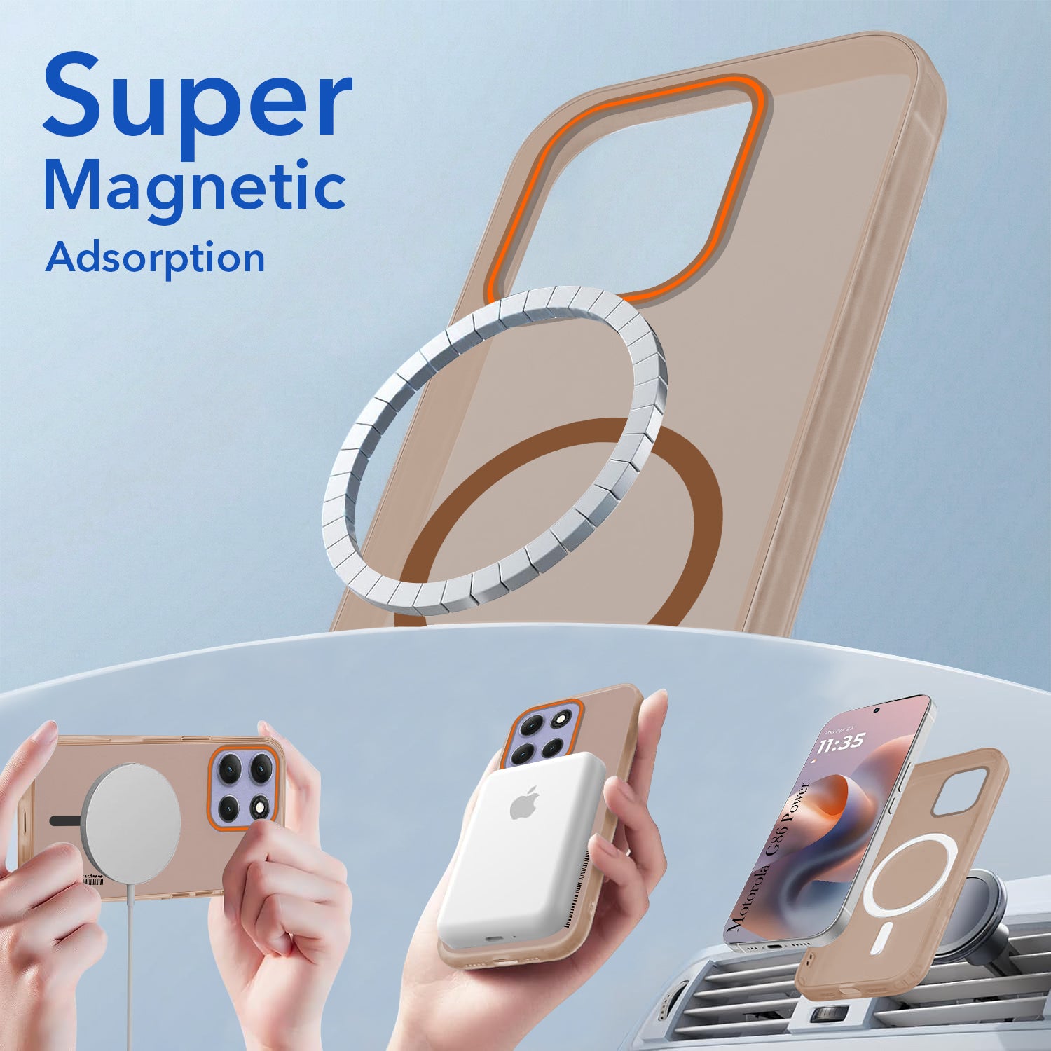 For Motorola Moto G86 Power Back Cover Case (Soft Touch | Camera Bump Protection | MagSafe Compatible | Matte Finish)