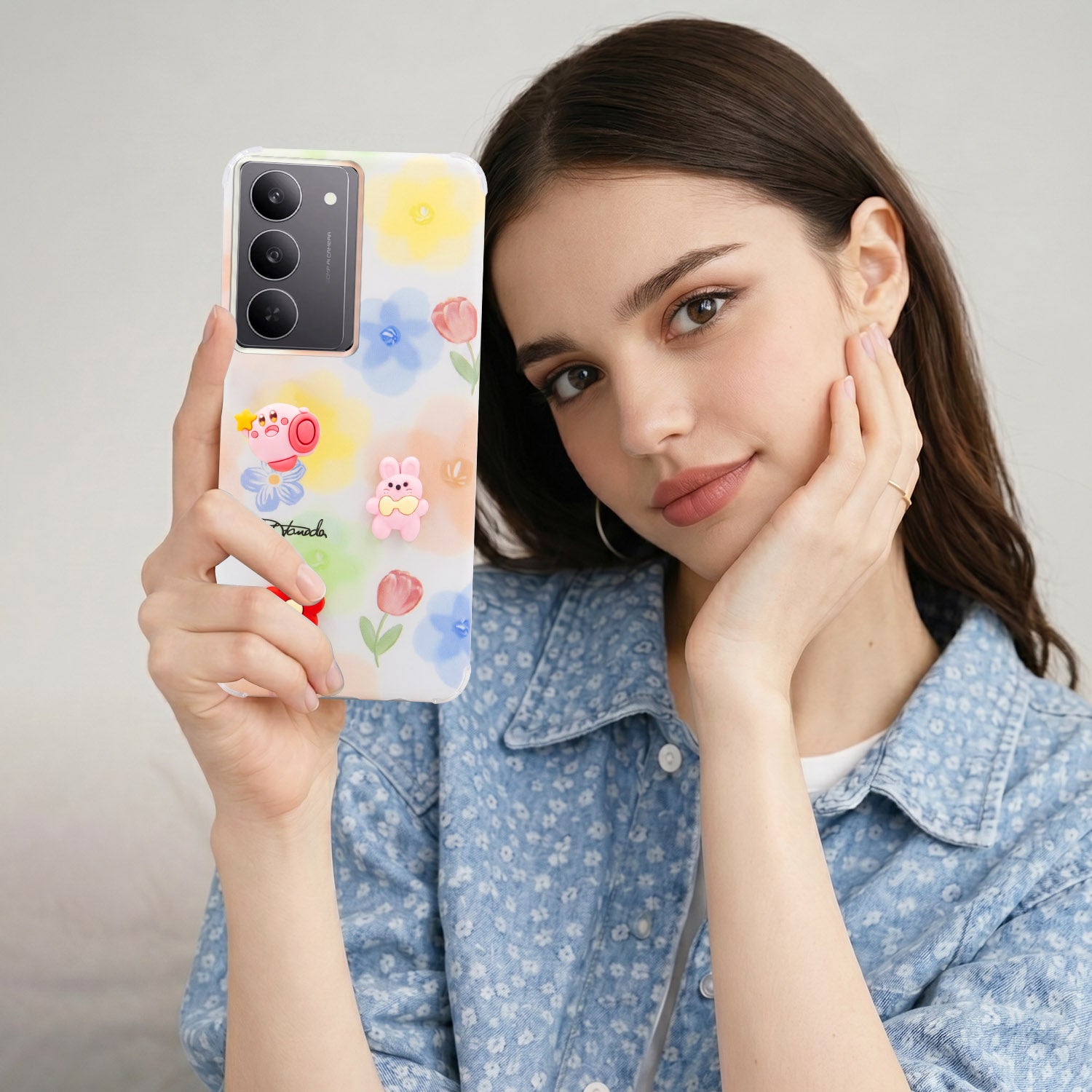 For Realme 14X Back Cover Case (3D Cute Cartoons | Hard Back Side Soft | Matte Premium Finish | HD Printing)