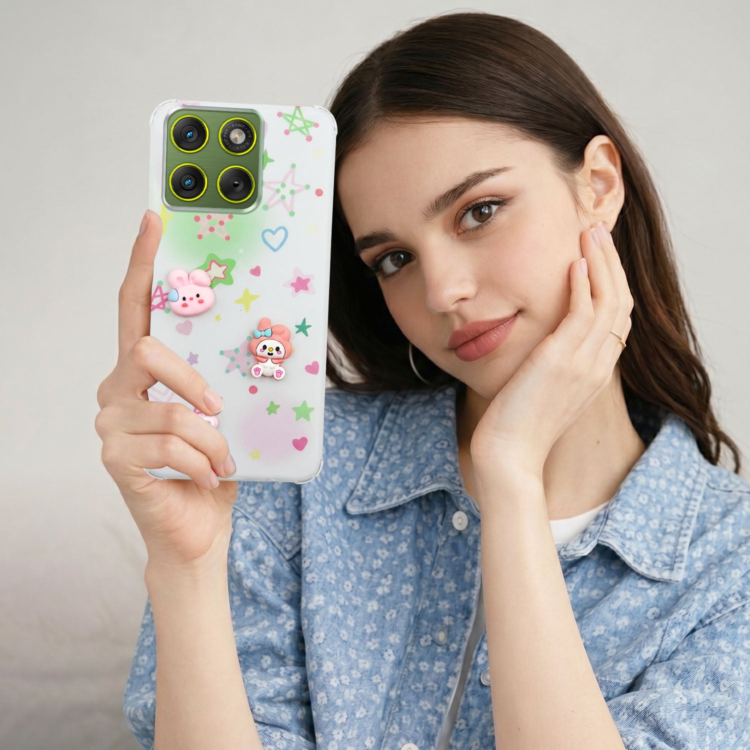 For Motorola Moto Edge 70 Back Cover Case (3D Cute Cartoons | Hard Back Side Soft | Matte Premium Finish | HD Printing)