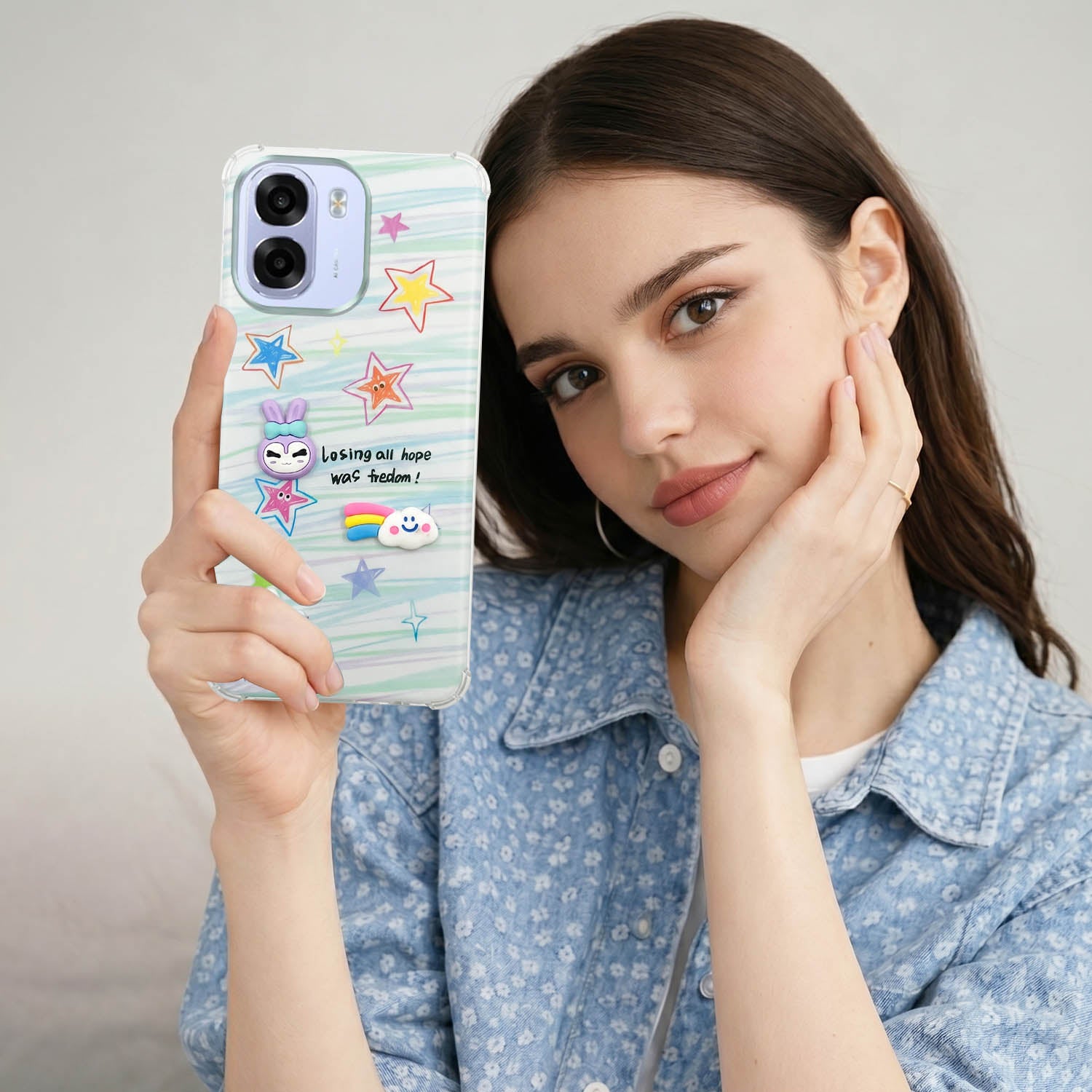 For Oppo K14x 5G Back Cover Case (3D Cute Cartoons | Hard Back Side Soft | Matte Premium Finish | HD Printing)