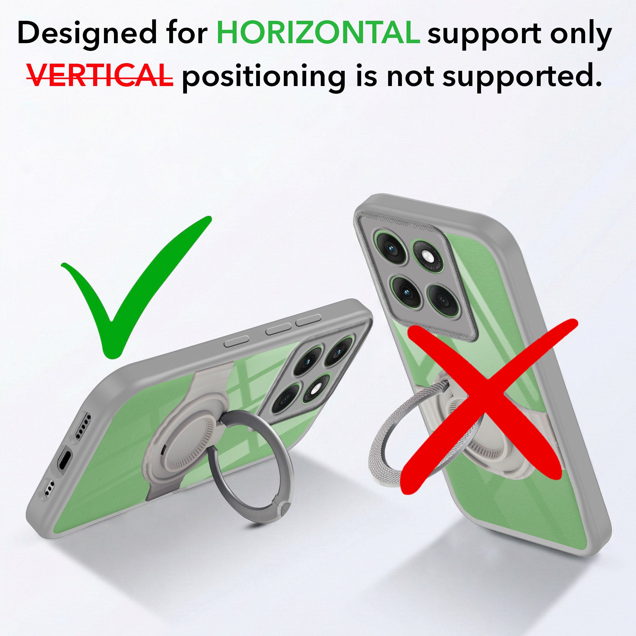 For Motorola Moto Edge 60 Back Cover Case with stand (Built-in Ring Holder Kickstand | Lifetime Anti Yellow | Camera Protection)