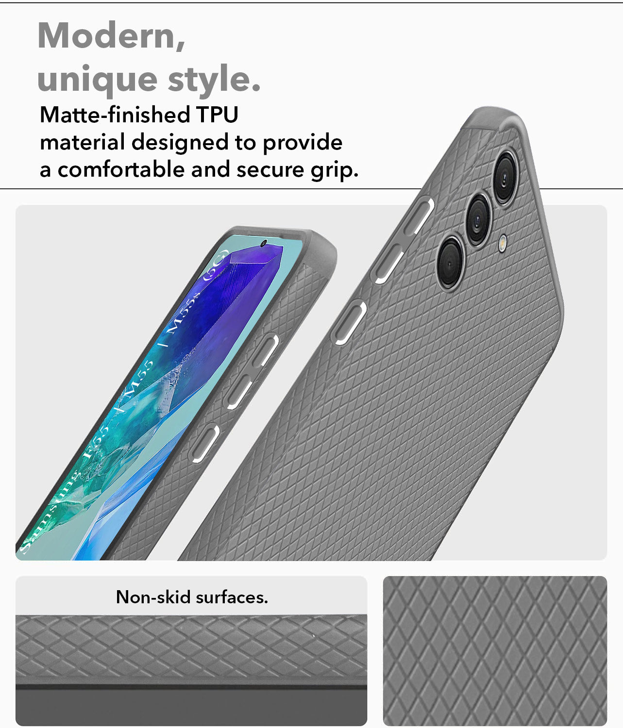 For Samsung Galaxy F55 5G | M55 5G | M55s Back Cover Case (Liquid Silicone | Side Grip | Camera Protection)