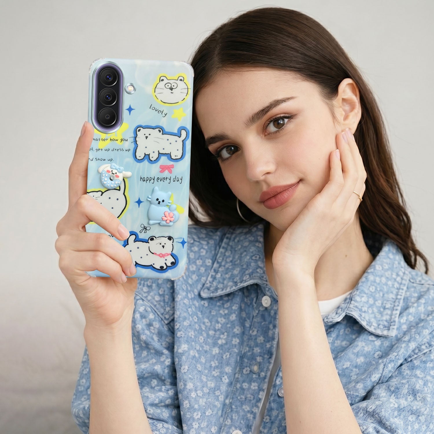 For Samsung Galaxy A37 5G Back Cover Case (3D Cute Cartoons | Hard Back Side Soft | Matte Premium Finish | HD Printing)