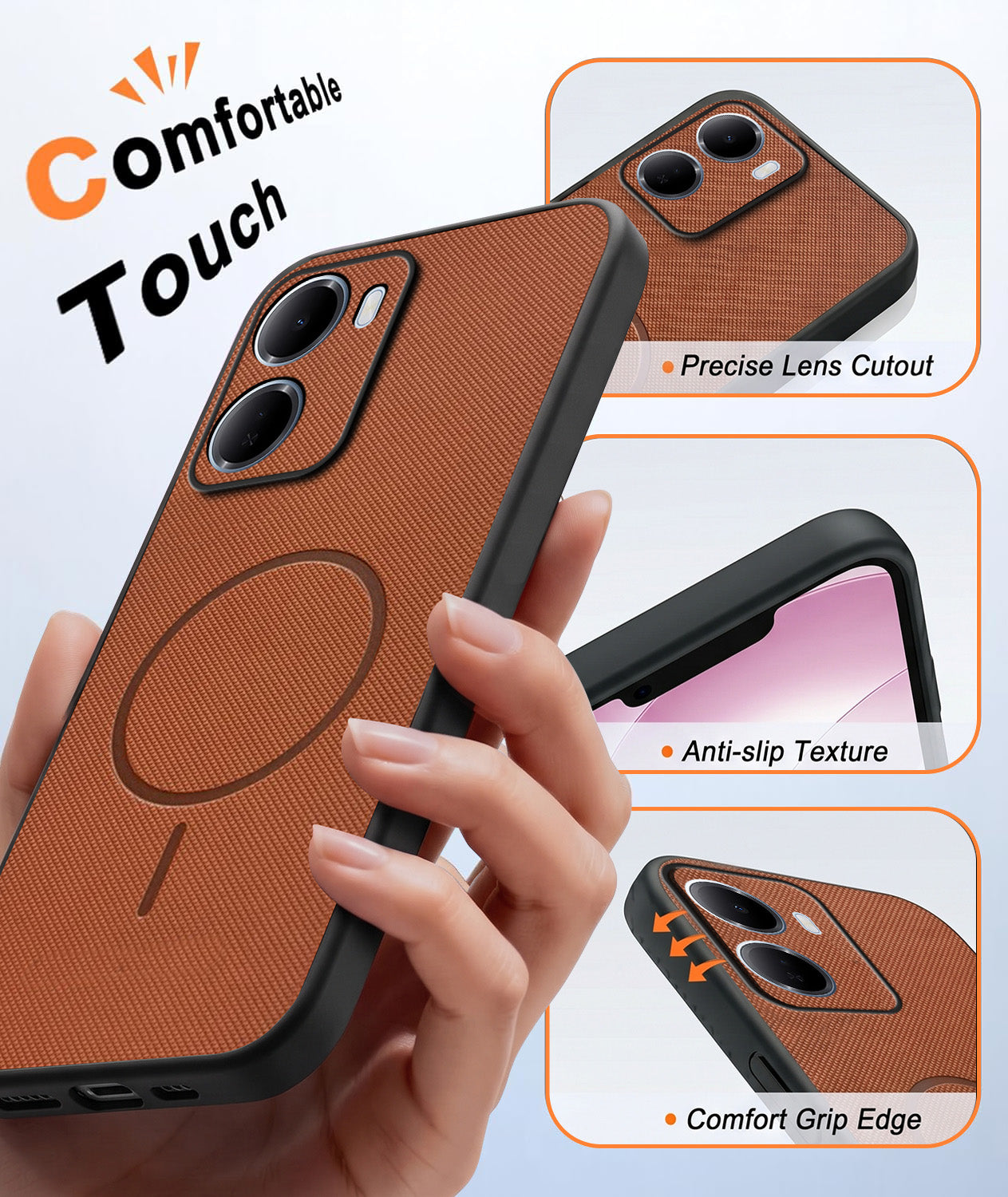 For Redmi 15A 5G Back Cover Case PU Leather (Texture Grip Design | Professional Minimalist | Camera Protection | Soft and Flexible)