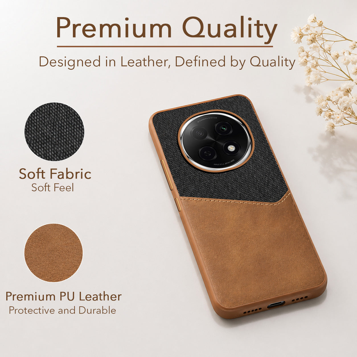 For Oppo F29 Pro Back Cover Case (Dual PU Leather Stitch | Professional Minimalist | Soft and Flexible)