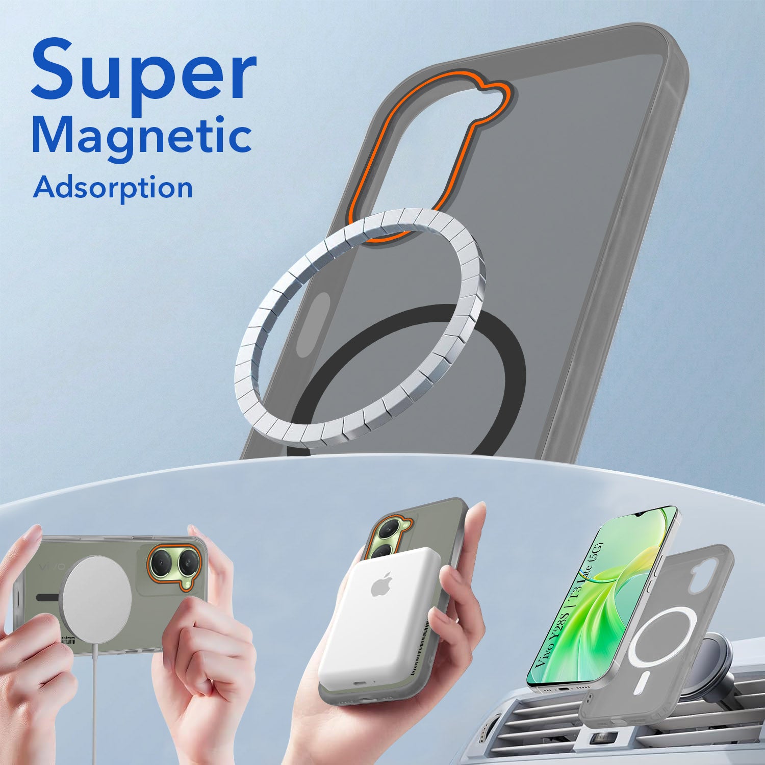 For Vivo T3 Lite 5G | Vivo Y28s 5G Back Cover Case (Soft Touch | Camera Bump Protection | MagSafe Compatible | Matte Finish)