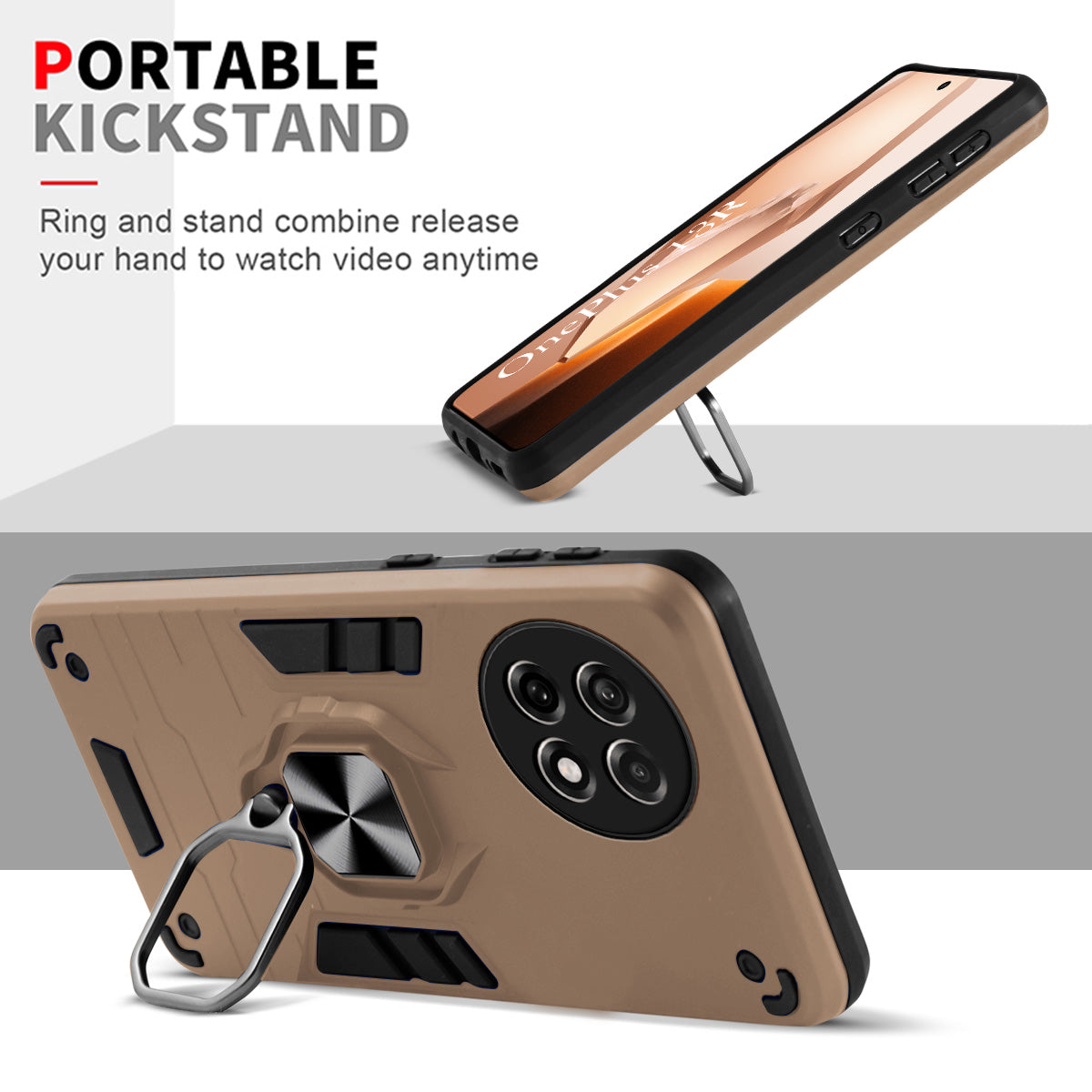 For OnePlus 13R Back Cover Case (Shockproof Polycarbonate Dual Layer Hybrid Armor)