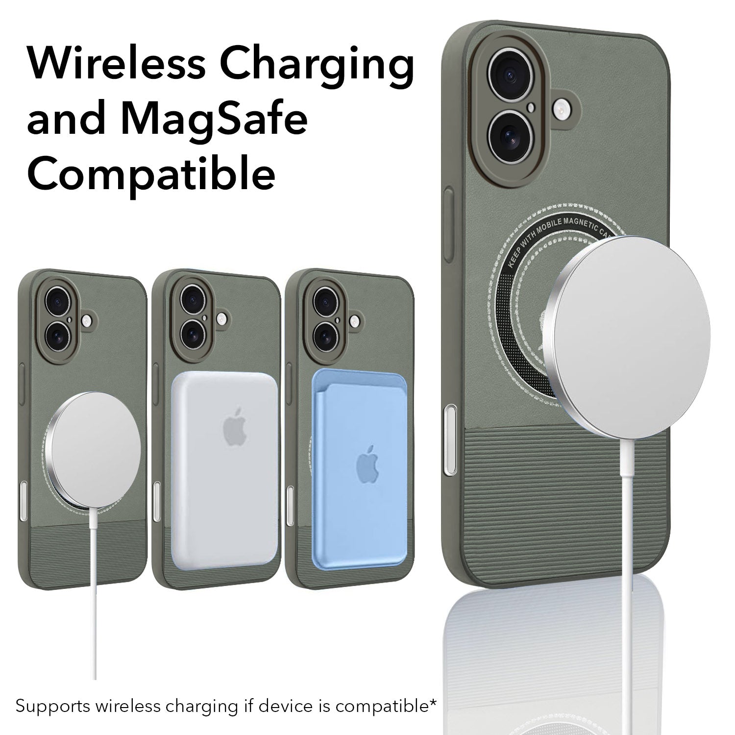 For Apple iPhone 16 Plus PU Back Cover Case Leather Finish (Professional Minimalist Texture | MagSafe Compatile | Camera Protection | Sleek Sober Formal)