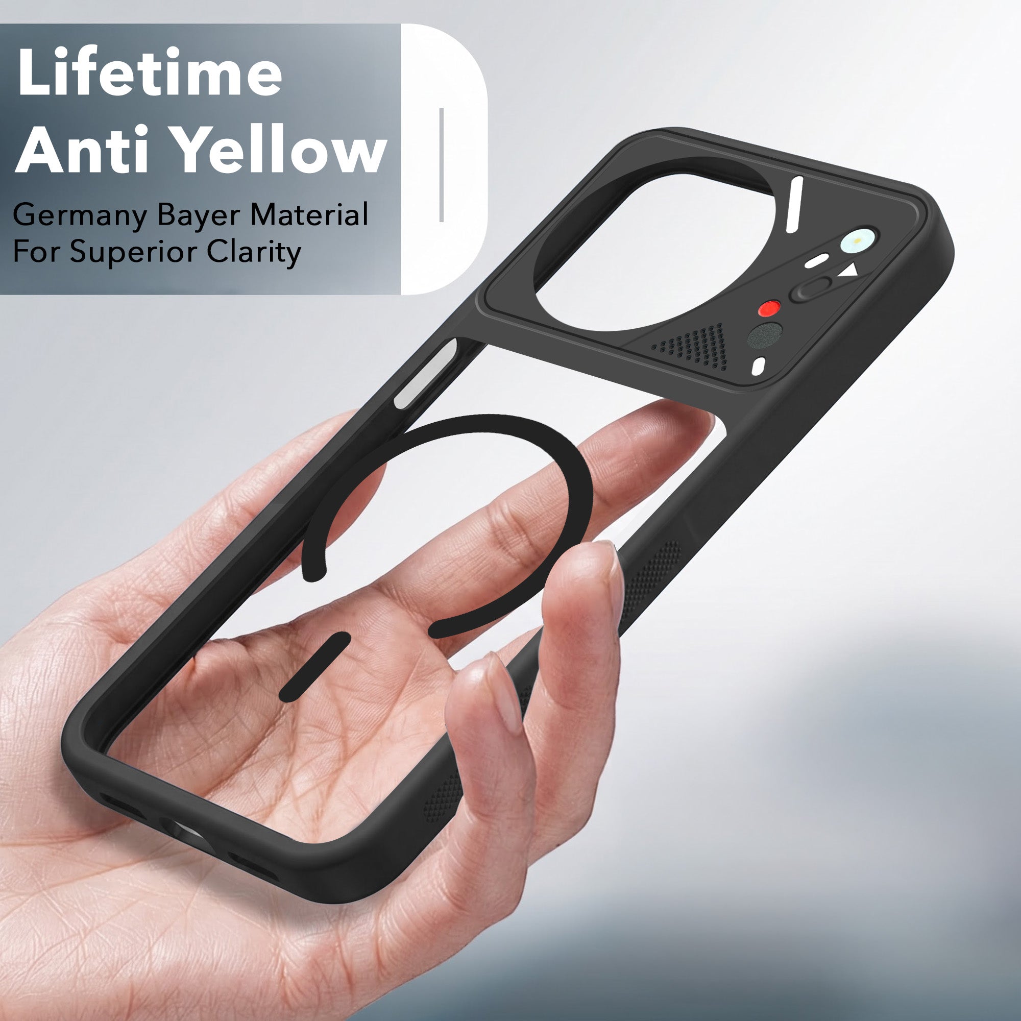 For Realme 11 5G | Realme 11x 5G Back Cover Case Lifetime Anti-Yellow Clear (Camera Protection | Side Grip | Wireless MagSafe Compatible)