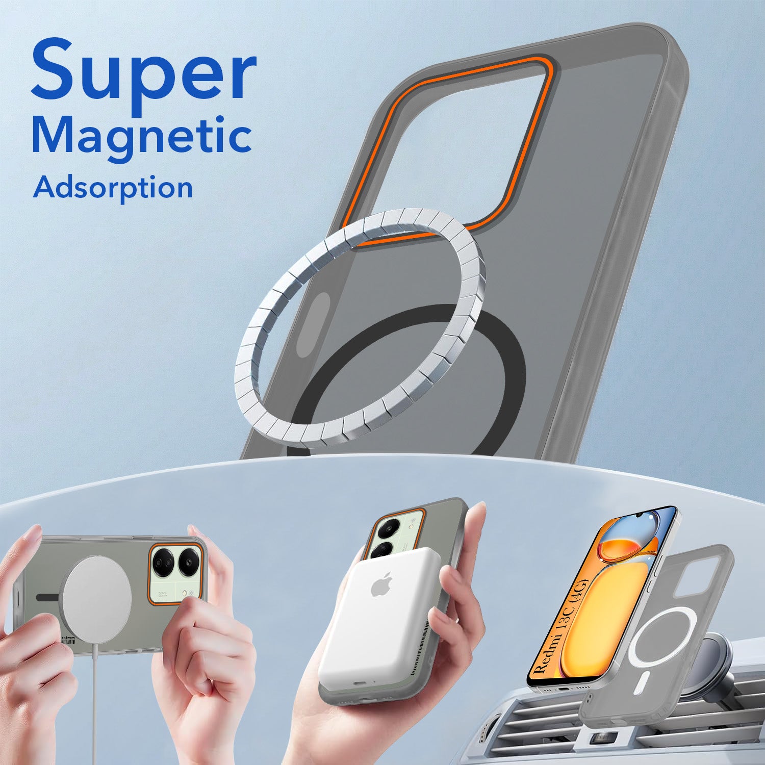 For Xiaomi Redmi 13C 4G Back Cover Case (Soft Touch | Camera Bump Protection | MagSafe Compatible | Matte Finish)
