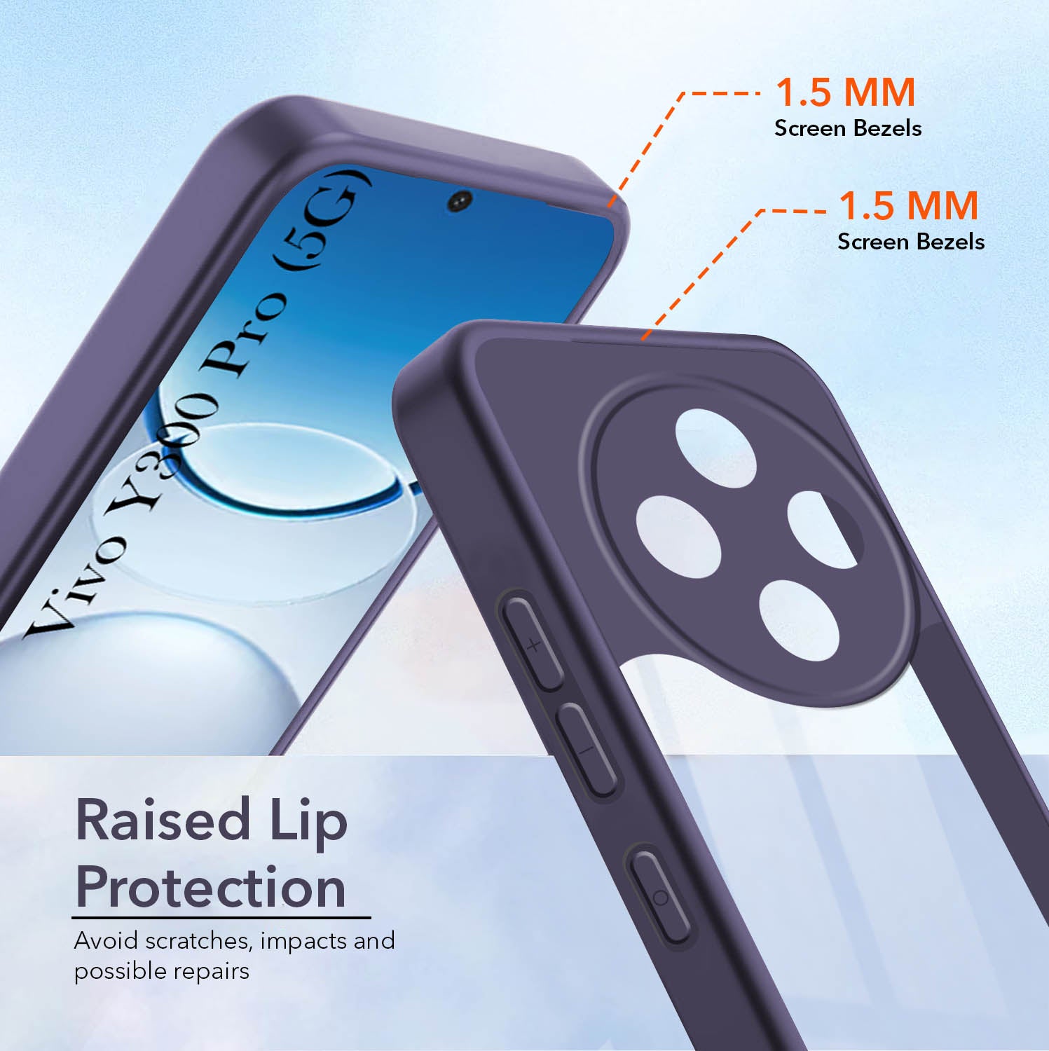 For Vivo Y300 Pro Back Cover Case (Lifetime Anti Yellow | Anti Scratch | Crystal Clear Shockproof)
