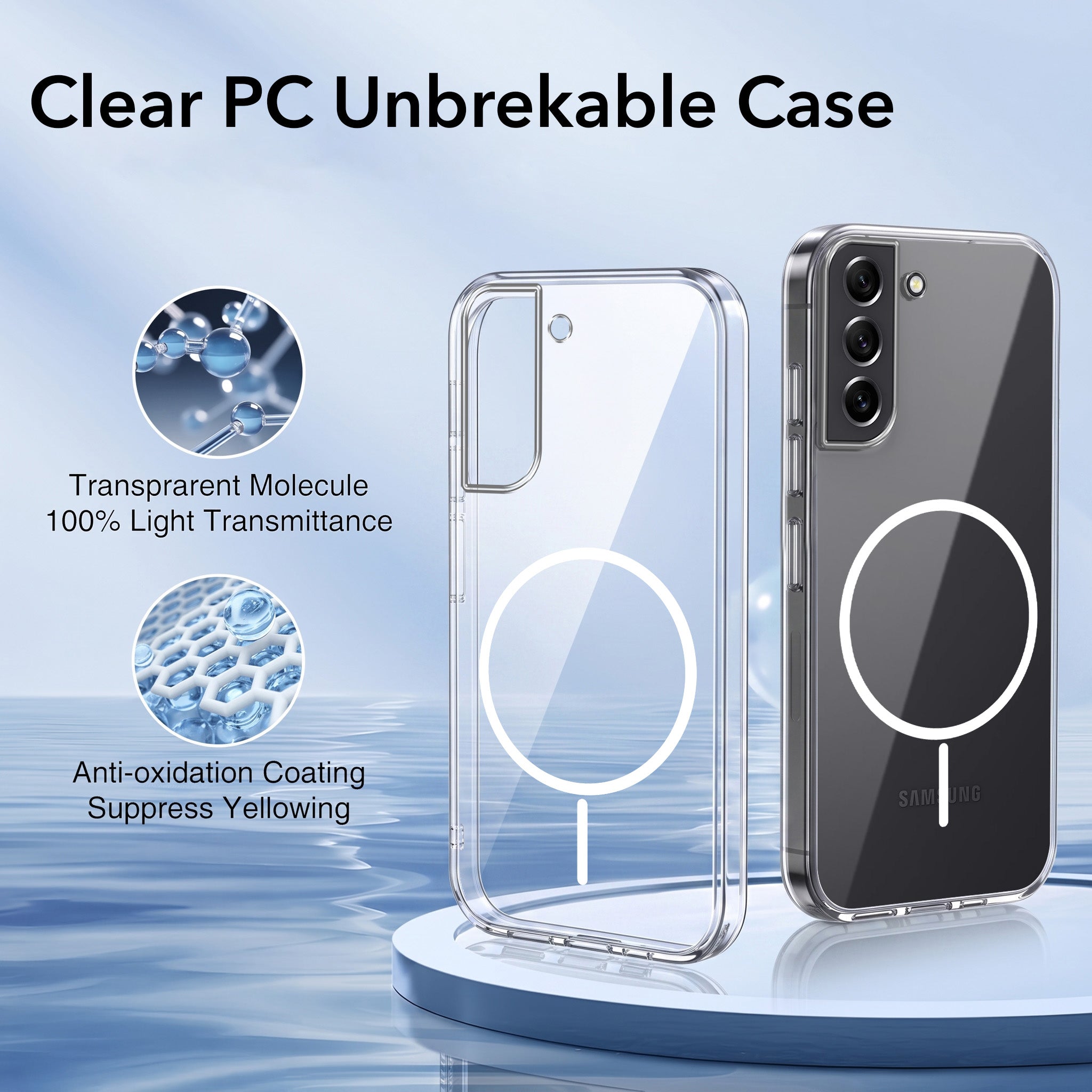 For Samsung Galaxy S21 5G | S21 4G Back Case Cover Crystal Anti Yellow (Unbreakable PC | MagSafe Wireless Charging Support |Camera Protection Bump)