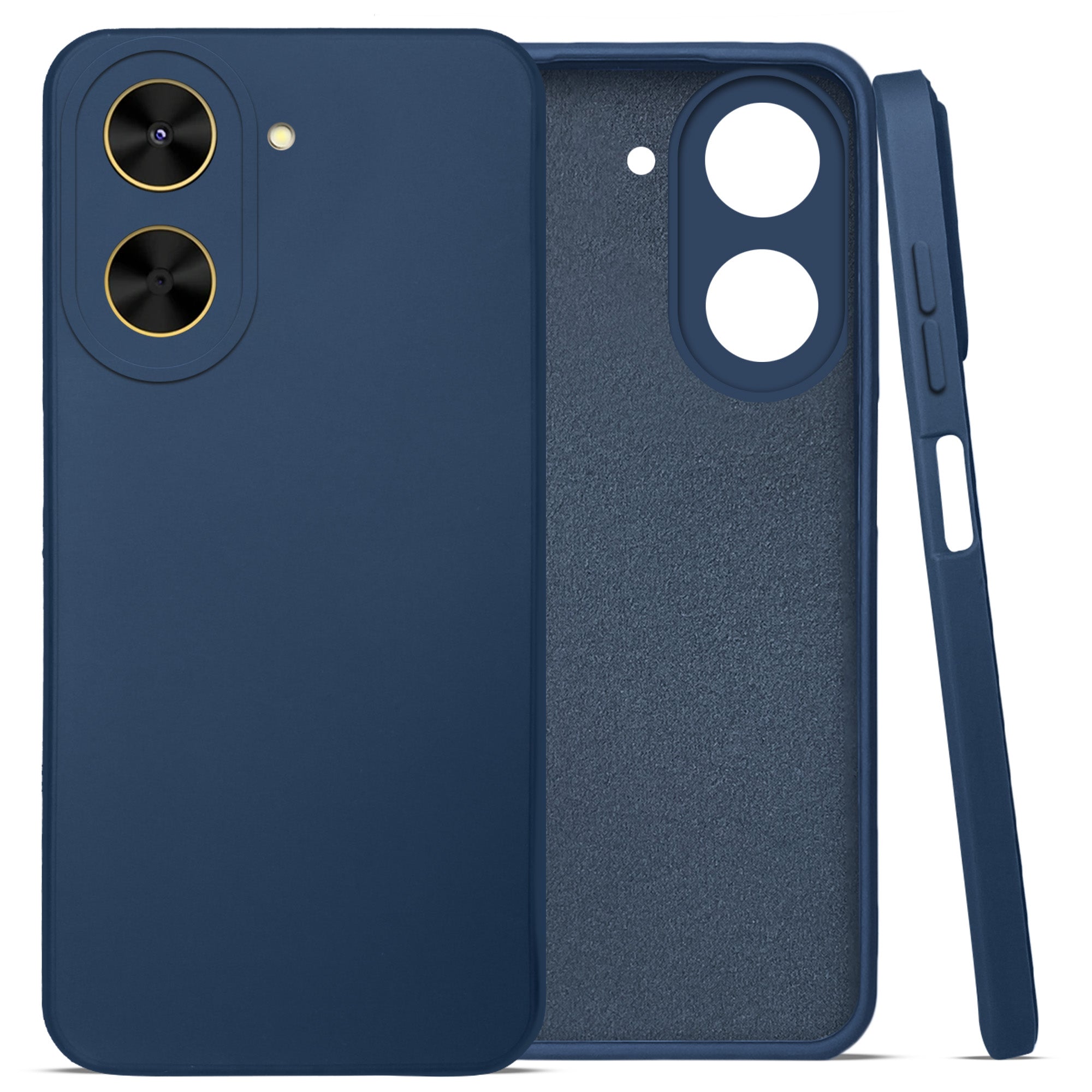 For Poco C71 Back Cover Case (Matte Finish Silicone with Inside Fiber Cloth)