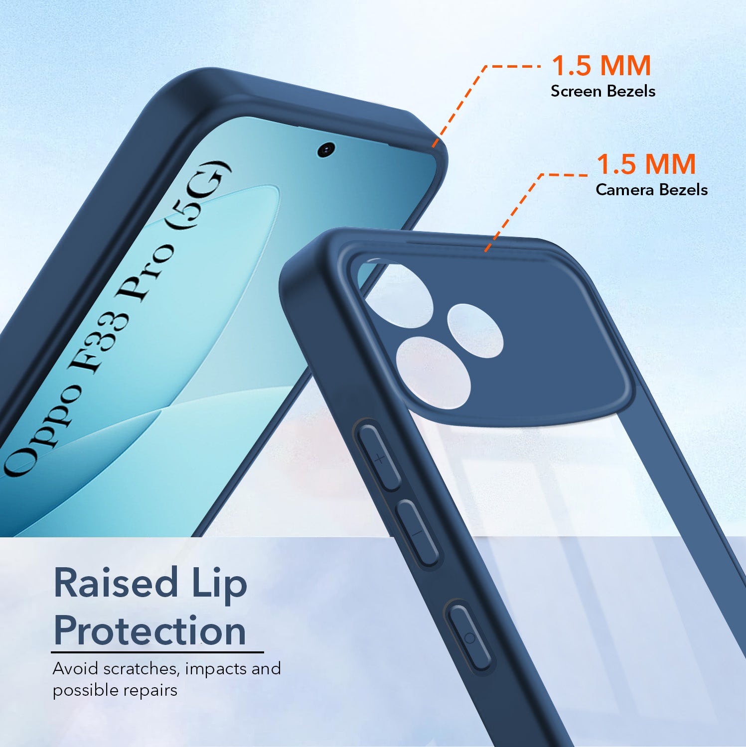 For Oppo F33 Pro 5G Back Cover Case Ultra-Hybrid (Lifetime Anti Yellow | Anti Scratch | Crystal Clear Shockproof)