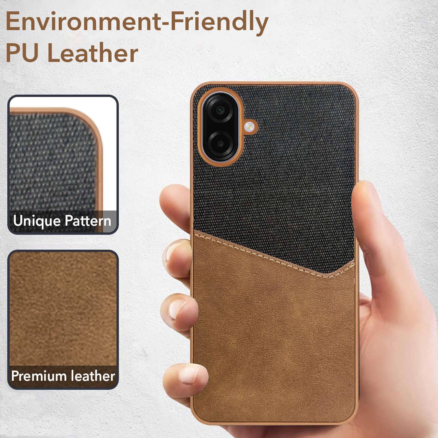 For Samsung Galaxy A07 5G Back Cover Case (Dual PU Leather Stitch | Professional Minimalist | Soft and Flexible)