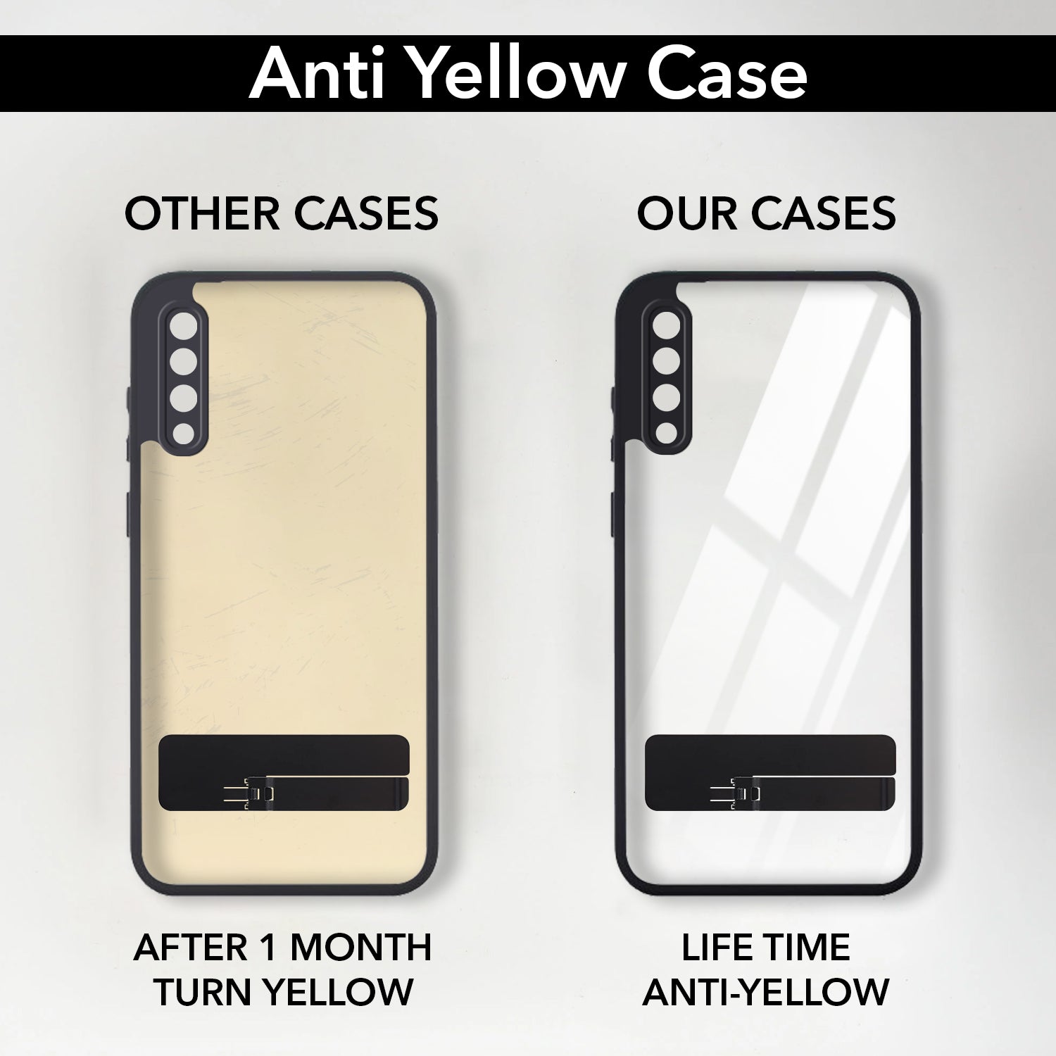 For Samsung Galaxy A30s Back Cover Case (Built-in Stand | Lifetime Anti Yellow | Kickstand Shockproof | Camera Protection | MagSafe Compatible)
