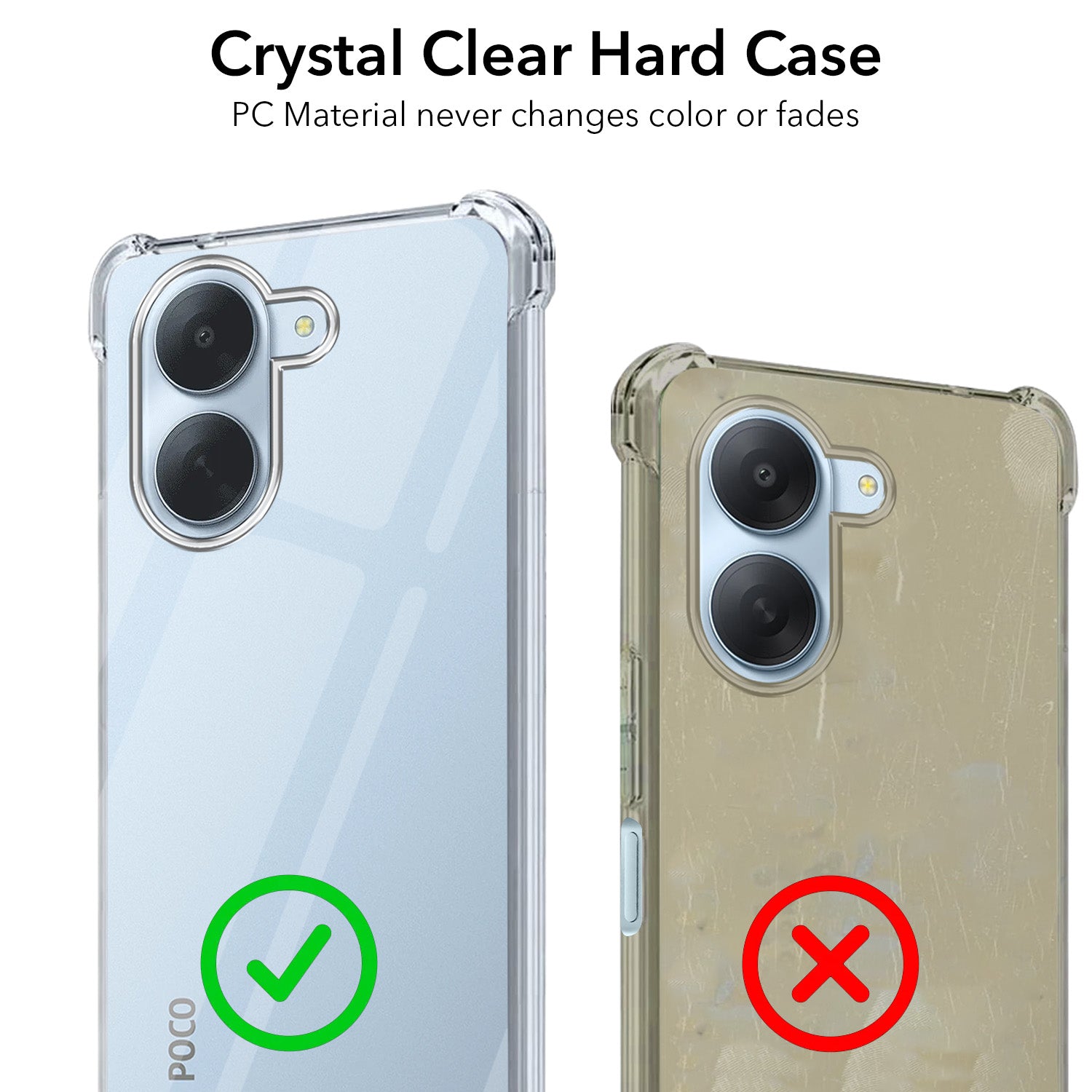 For Poco C81x Back Cover Shockproof Crystal-Clear (Drop & Camera Protection | Hard Polycarbonate)