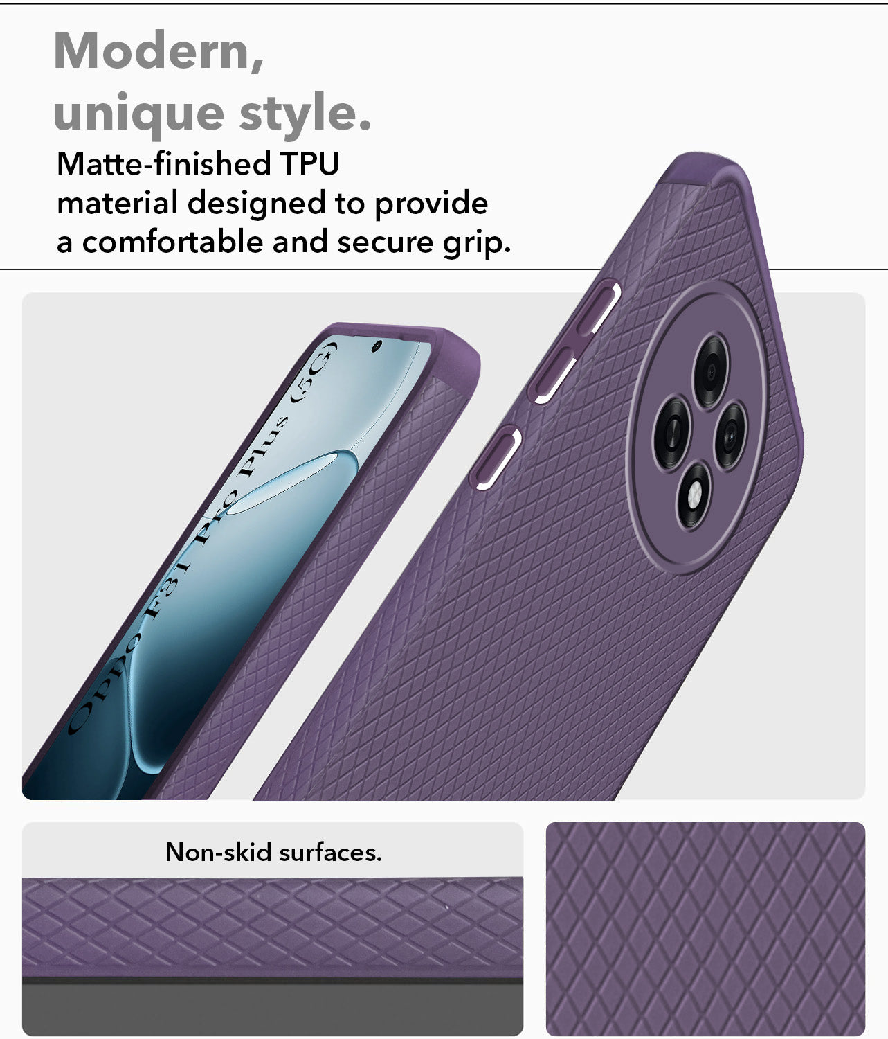 For Oppo F31 Pro Plus Back Cover Case Liquid Silicone (Camera Protection | Side Grip Texture | Soft and Flexible)