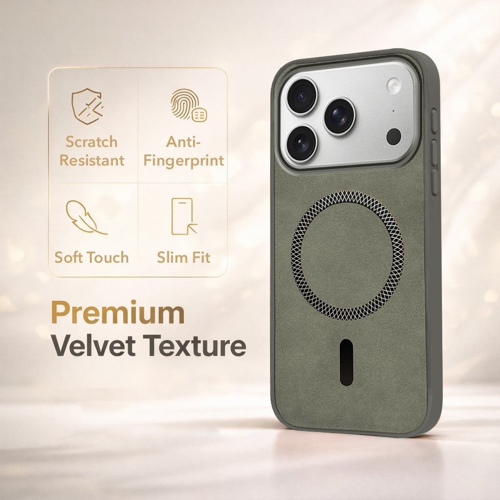 For Apple iPhone 17 Pro Back Cover Case Leather Finish (MagSafe Compatible Wireless Charging | Soft Touch | Camera Bump Protection)