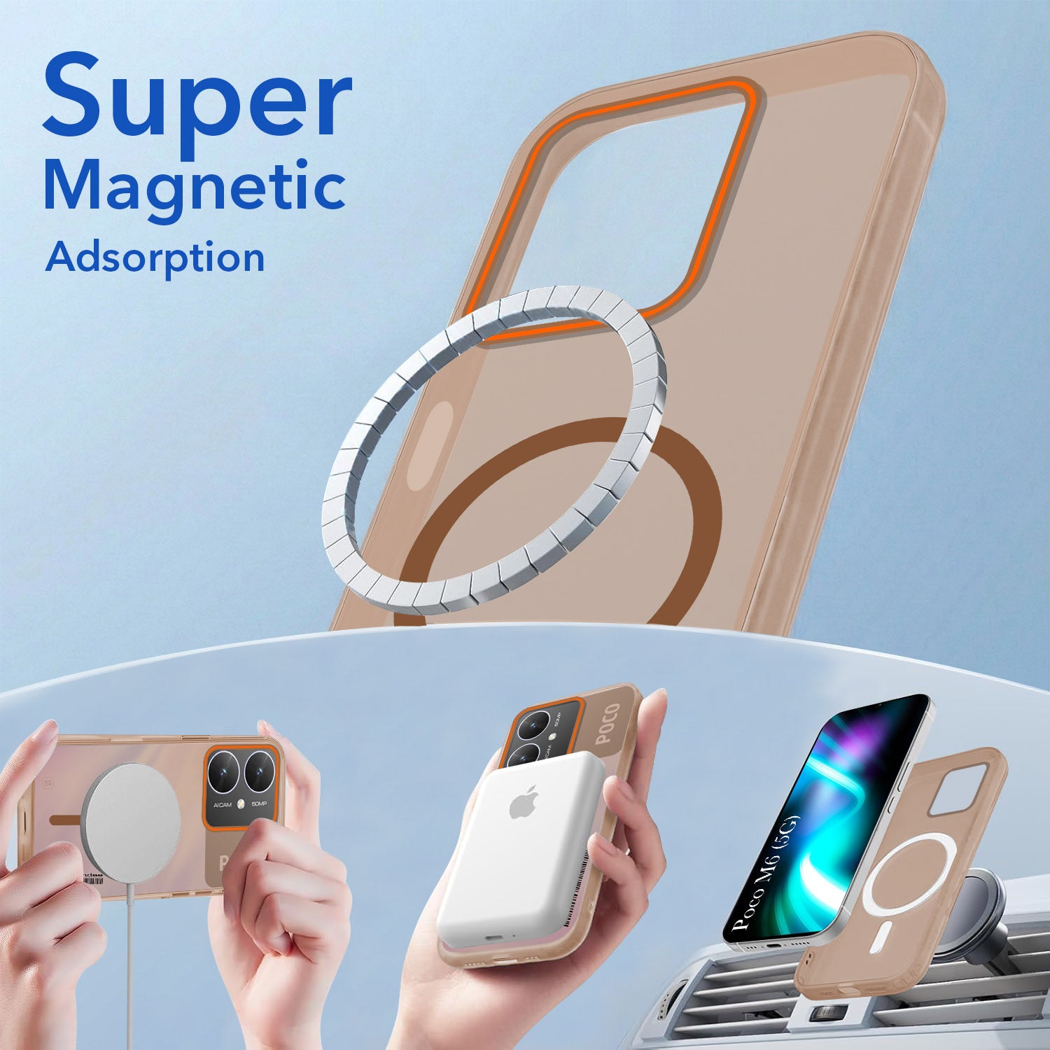 For Poco M6 5G Back Cover Case (Soft Touch | Camera Bump Protection | MagSafe Compatible | Matte Finish)