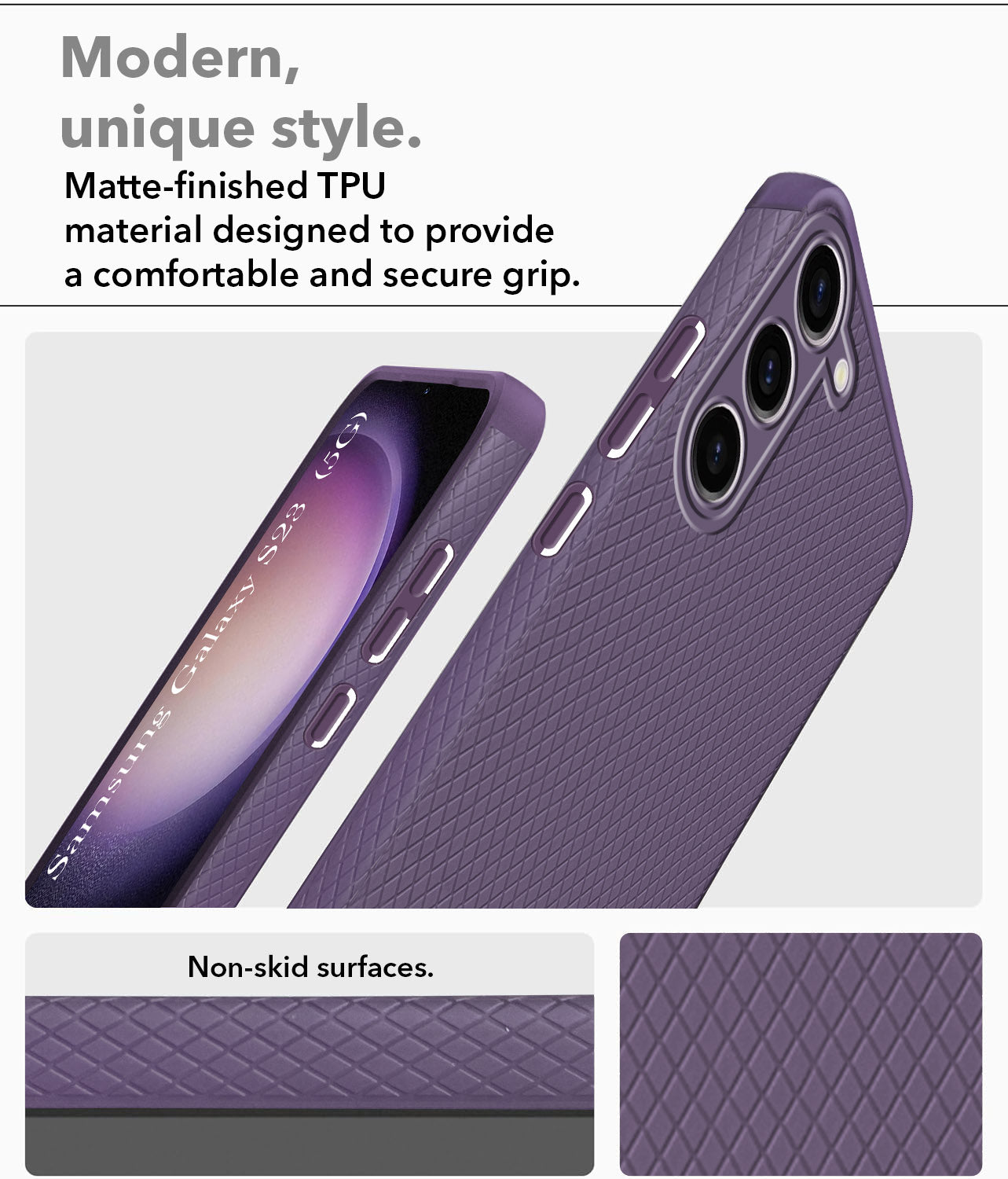 For Samsung Galaxy S23 5G Back Cover Case (Liquid Silicone | Side Grip | Camera Protection)
