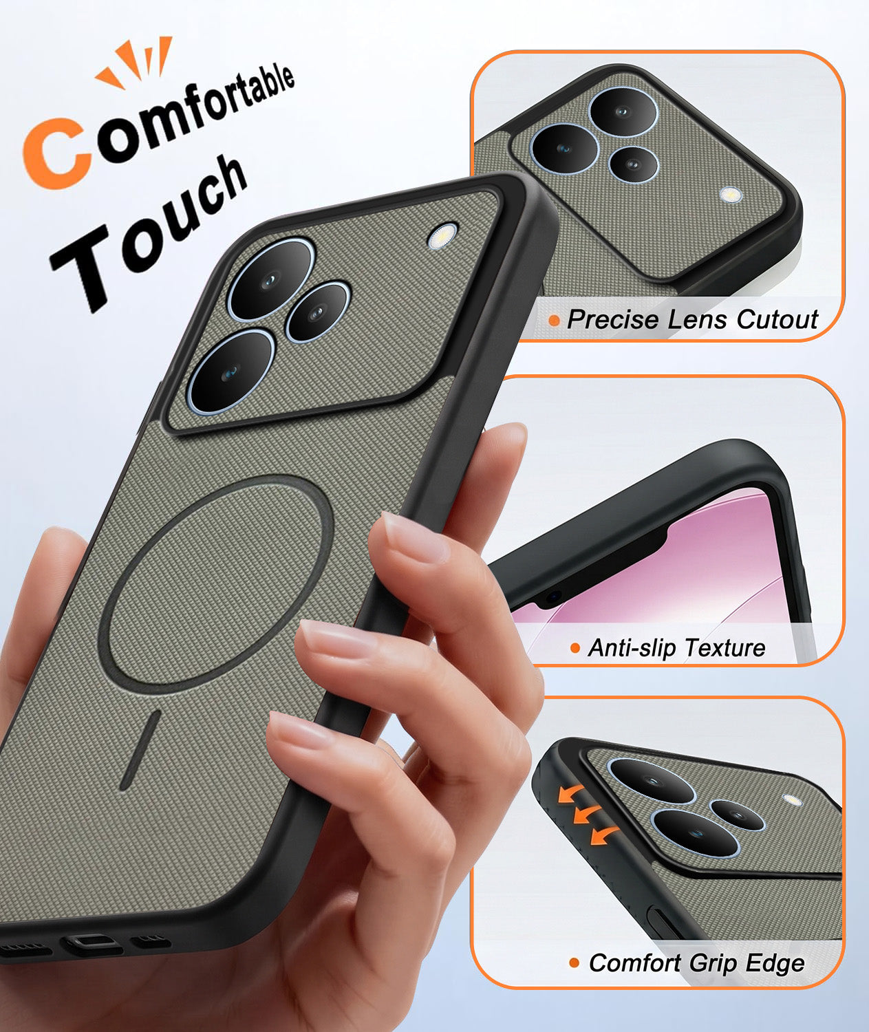 For Realme P4 Back Cover Case PU Leather (Texture Grip Design | Professional Minimalist | Camera Protection | Soft and Flexible)