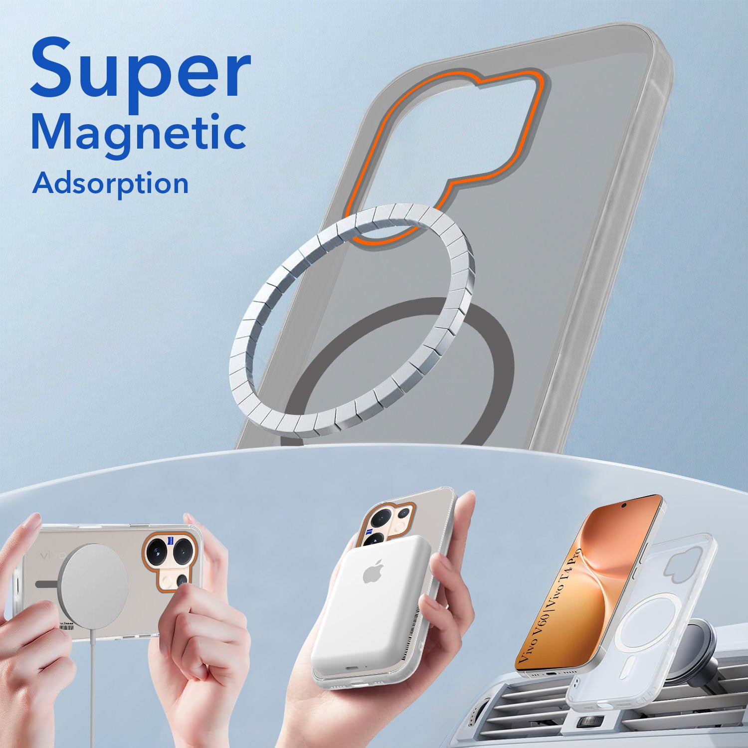 For Vivo V60 | Vivo T4 Pro Back Cover Case (Soft Touch | Camera Bump Protection | MagSafe Compatible | Matte Finish)