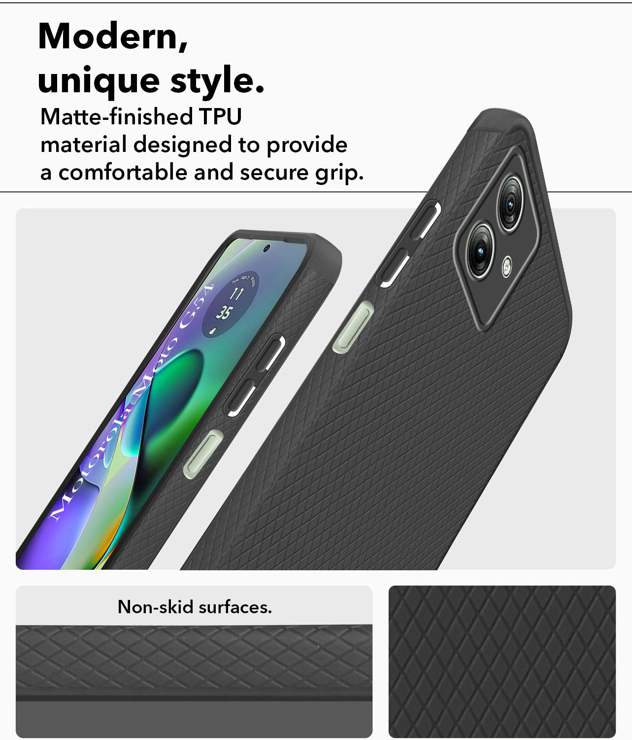 For Motorola Moto G54 Back Cover Case (Liquid Silicone | Side Grip | Camera Protection)