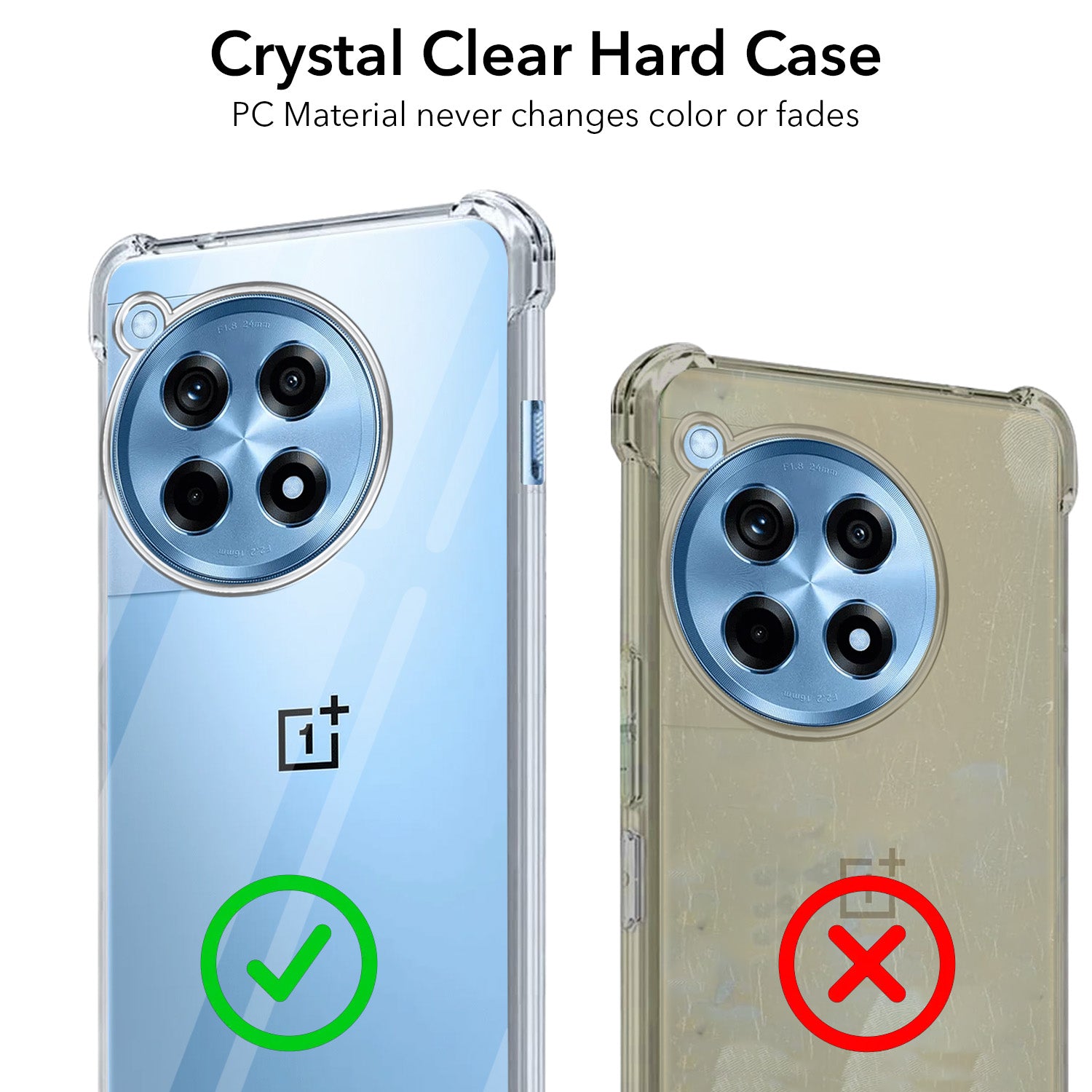 For OnePlus 12R 5G Back Cover Shockproof Crystal-Clear (Drop & Camera Protection | Hard Polycarbonate)