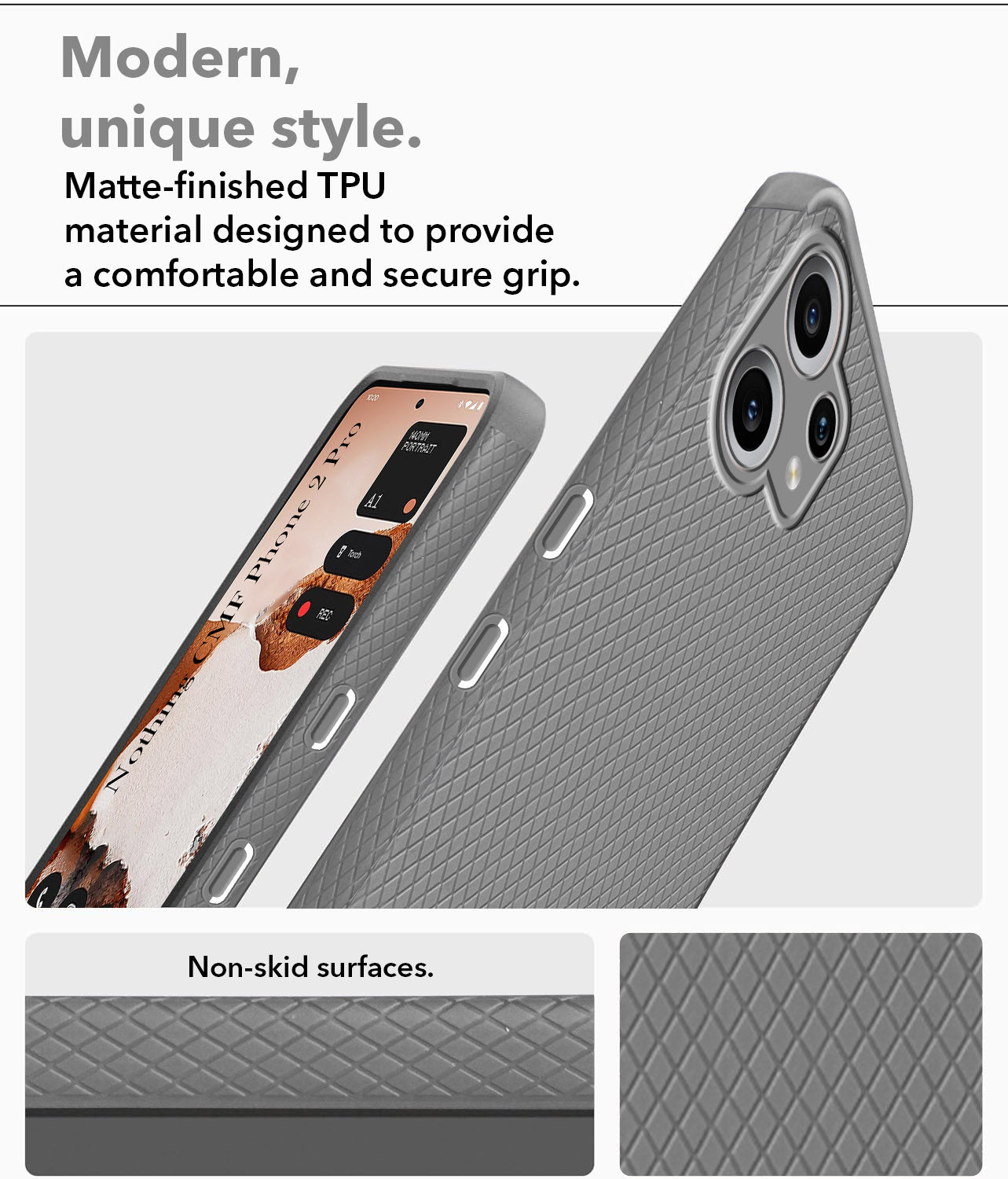 For Nothing CMF Phone 2 Pro Back Cover Case (Liquid Silicone | Side Grip | Camera Protection)